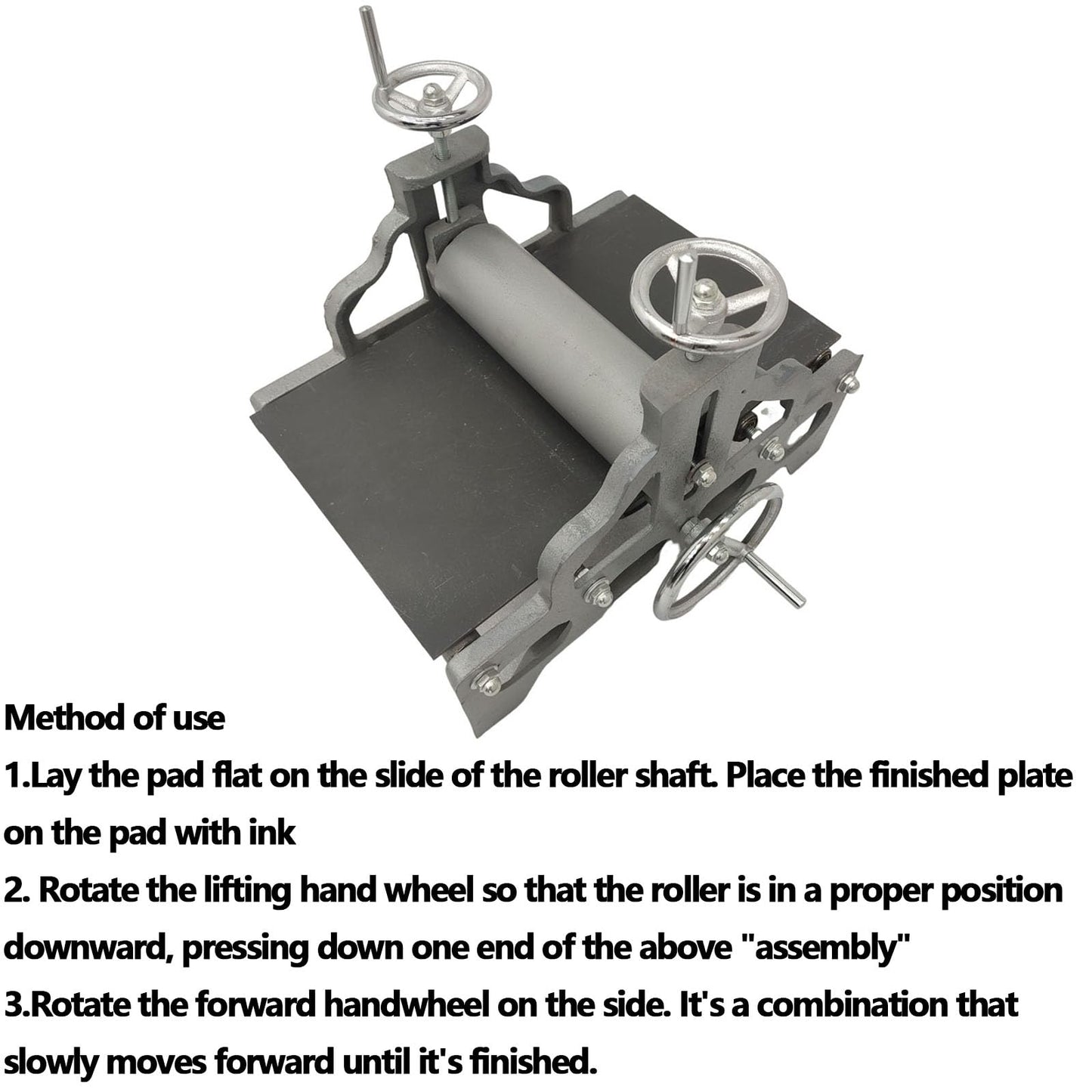 WYDDDARY Manual Portable Slab Roller Machine Tabletop Heavy Duty Printmaking Machine Engraving Press Panel Size 18.9" x 11.2" Height Adjustable for Printmaking