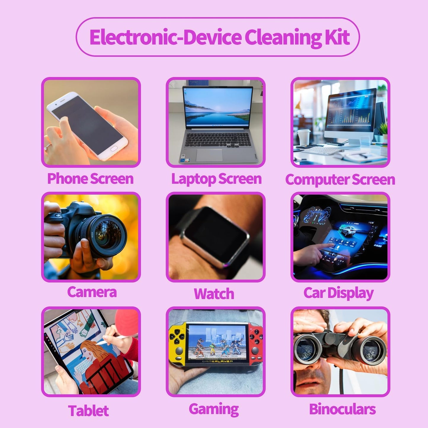 2 Pack Electronic Screen Cleaner Spray, Hatstart Cell Phone Touch Screens Cleaning for TV Laptop Computer Tablet PC LCD