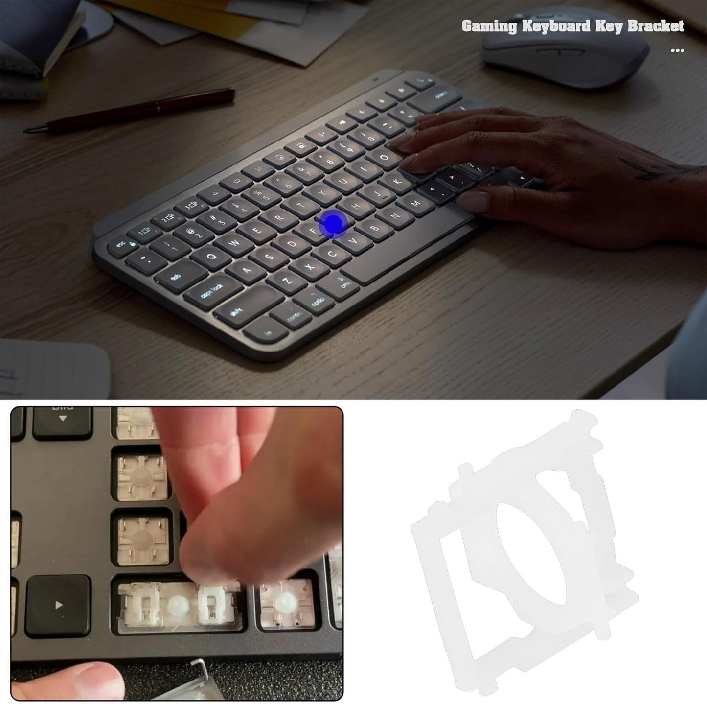 SG Store Pack 2 of Keyboard Hinges Mechanical Keyboard Key Support Brackets Keycap Hinge Clips Compatible with Logitech