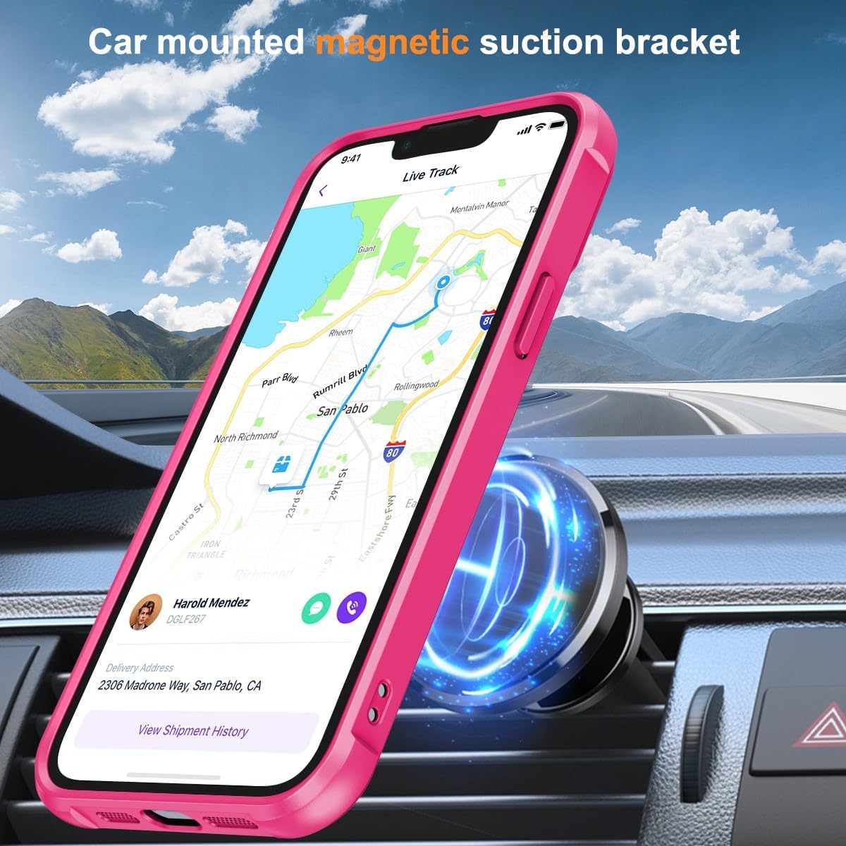 CHAOFEnG 13 Magnetic Compatible with iPhone Case with Stand [Military Grade Drop Tested][Compatible with Magnet] Ring