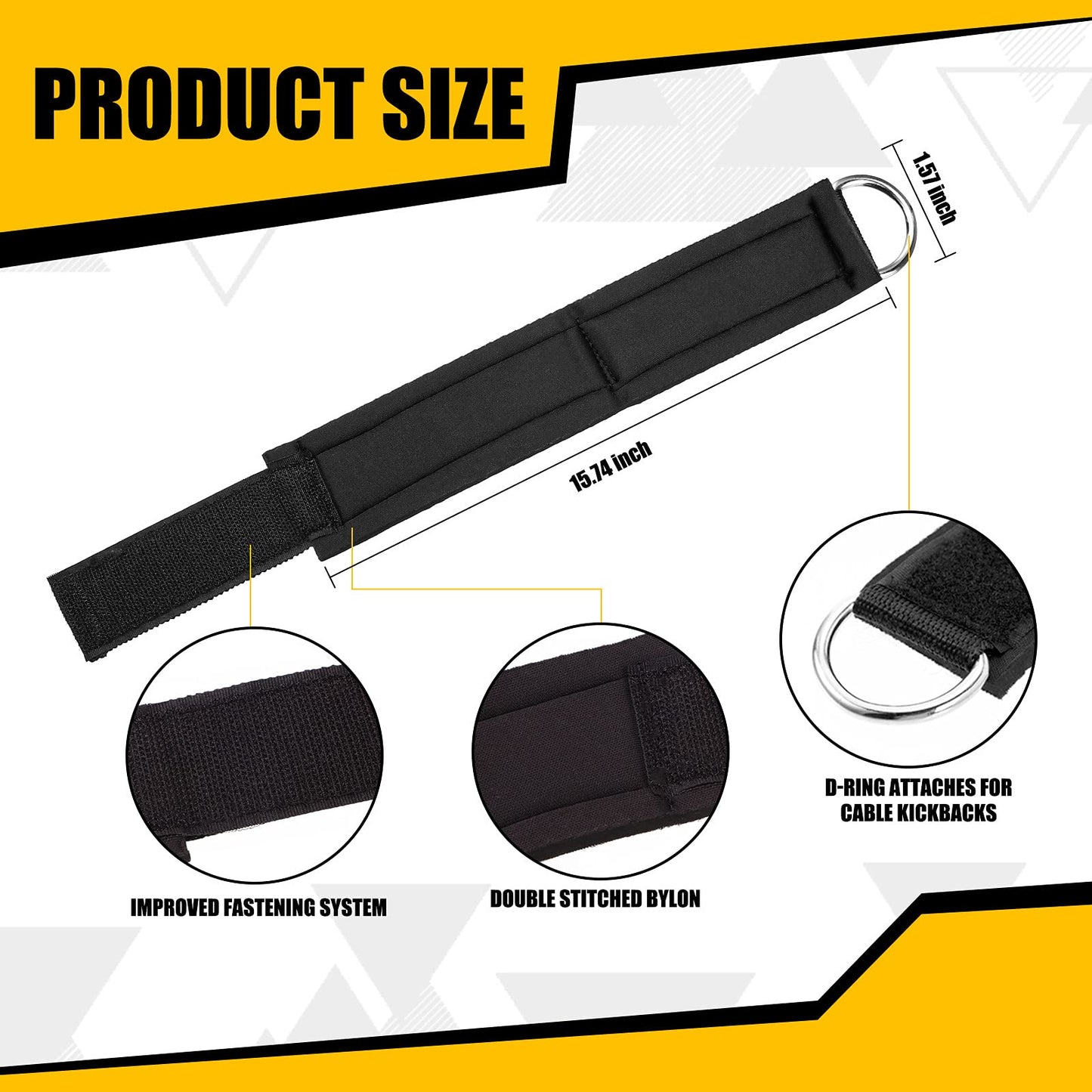 Kasyat 4 Pieces Ankle Wrist Straps Adjustable Padded Ankle Cuffs Soft Cable Machines Straps Exercise Cuff Attachments Ankle Cable Attachments Bands for Gym Arms Legs Exercise Men Women