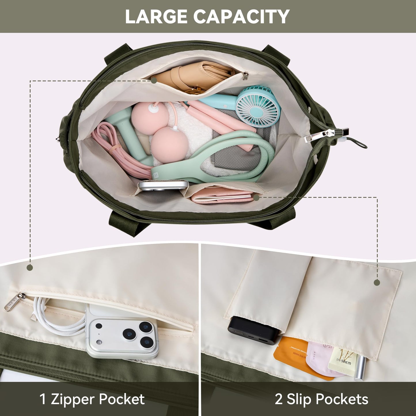 WLLWOO Gym Tote Bag Thick Yoga Mat Bag with Breathable Mesh Holder Carryall Waterproof Wet Pocket for Pilates Travel Beach Workout Women