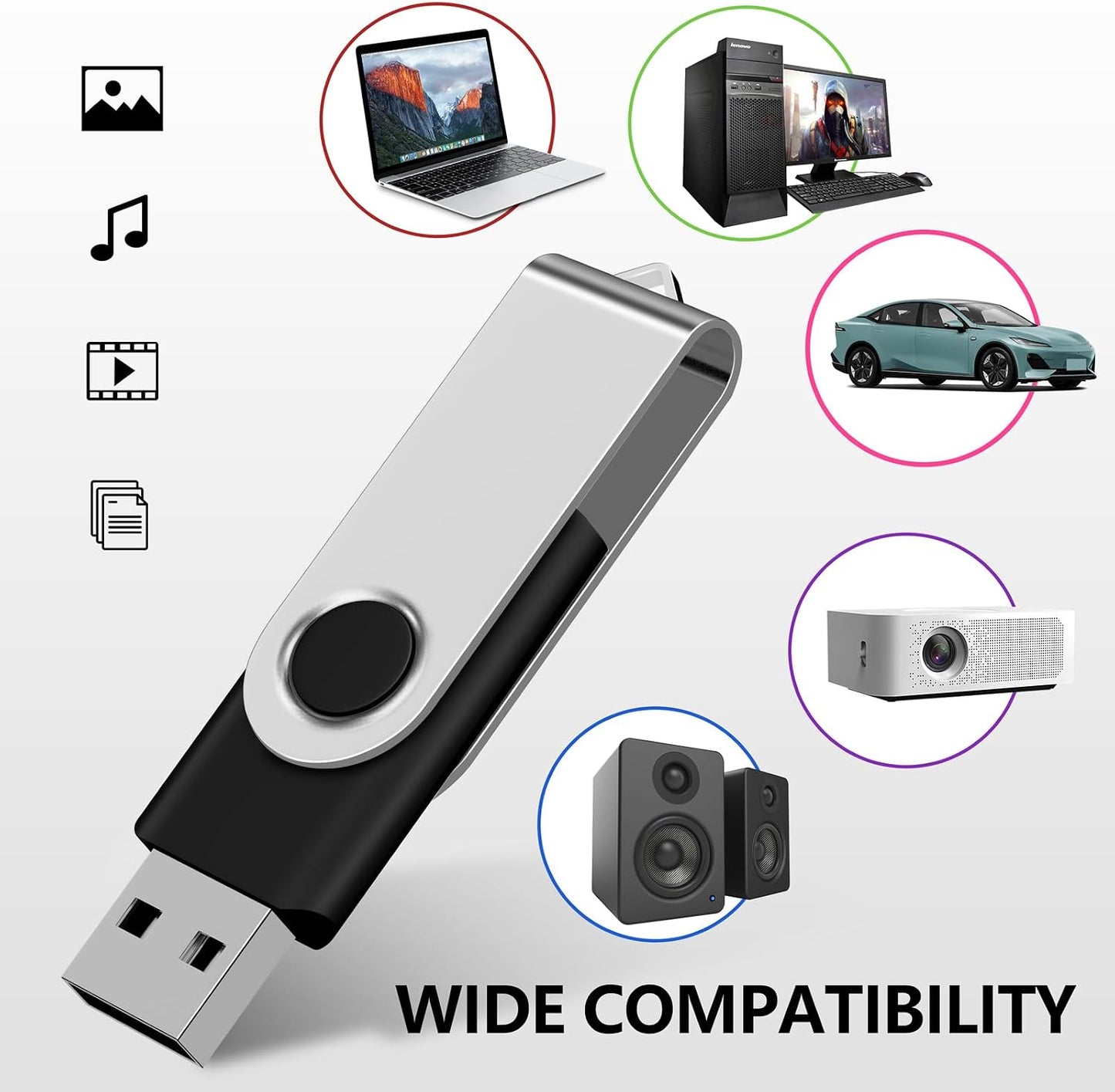 AreTop 2GB 10 Pack USB2.0 10 USB Flash Drive Pen Drive Memory Stick Pendrive Thumb Drives Bulk for Fold Data Storage