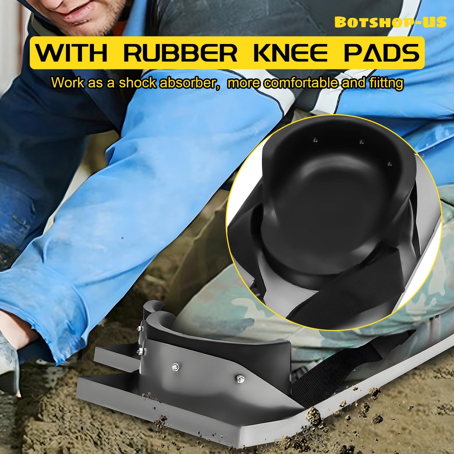 Gdrasuya10 2 Pairs Concrete Knee Boards 28'' x 8'' Slider Knee Boards Stainless Steel Kneedboards Cement Pair Moving Sliders w/Concrete Knee Pad & Board Strap (28"x8"/2Pcs)