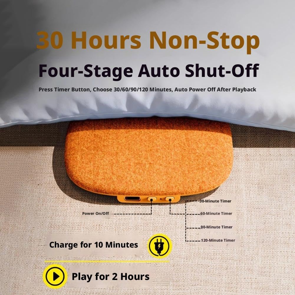 Generic 1 Sleeping Speaker Under Pillow, Portable Pillow Speaker with White Noise Timer, Sleep Headphones for Deep