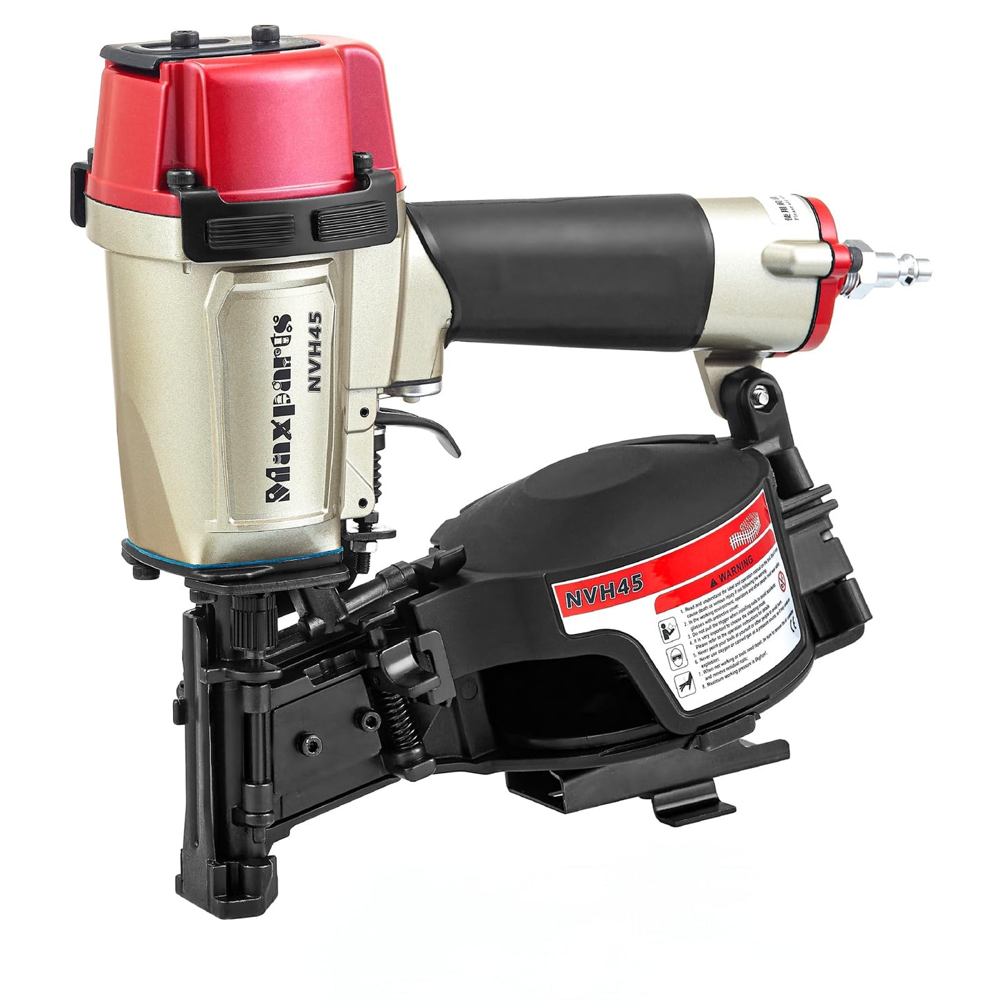 Maxparts NVH45 15 Degree Roofing Nail Gun for Wooden House Roof Building 7/8-Inch to 1-3/4-Inch Round Head Coil Nails
