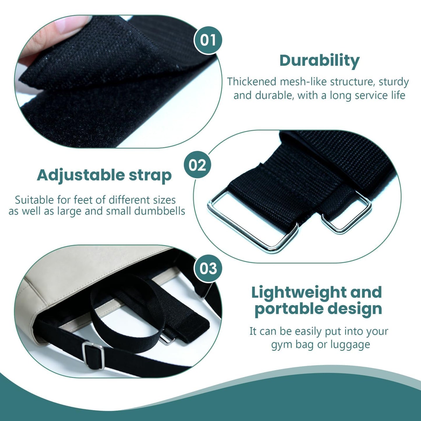 Monkey Dumbbell Foot Attachment, Adjustable Feet Dumbbell Attachment Straps, Tibialis Trainer Strap for Leg Workouts– Leg Extensions, Shin Splint, Hip Flexors, Target Glutes, Hamstring Curls