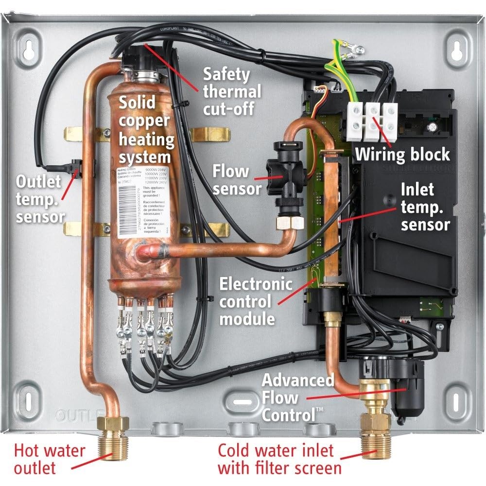 Stiebel Eltron Tankless Water Heater – Tempra 12 Plus – Electric, 12kW, On Demand Hot Water, Eco, White, Made in Germany