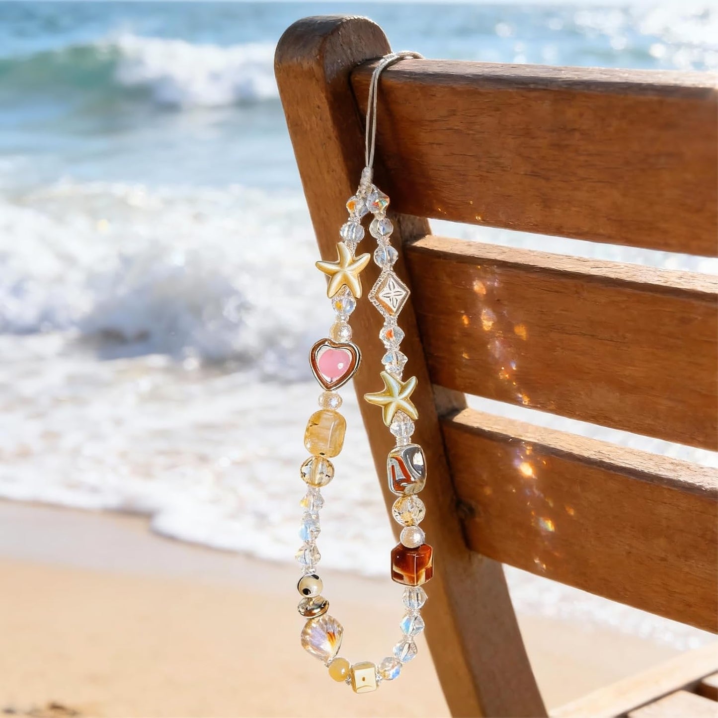 Beaded Camera Wrist Strap Cute Digital Camera Charm Lanyard Phone Charms Strap Beaded Camera Chain for Phone Bag