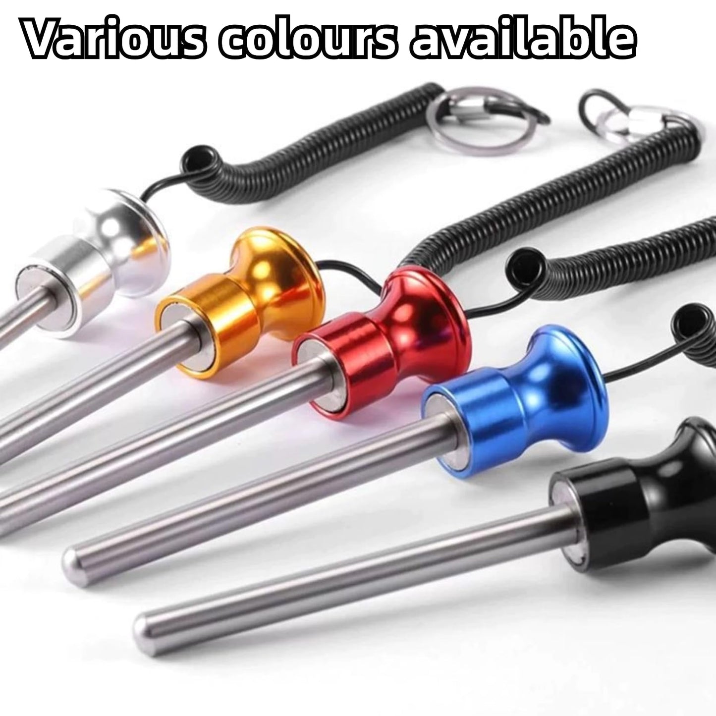 Gueiddi Gym Pin, Universal Aluminum Alloy Weight Stack Pin with Pull Rope for Fitness Equipment Pin Training (Black 10*125mm)