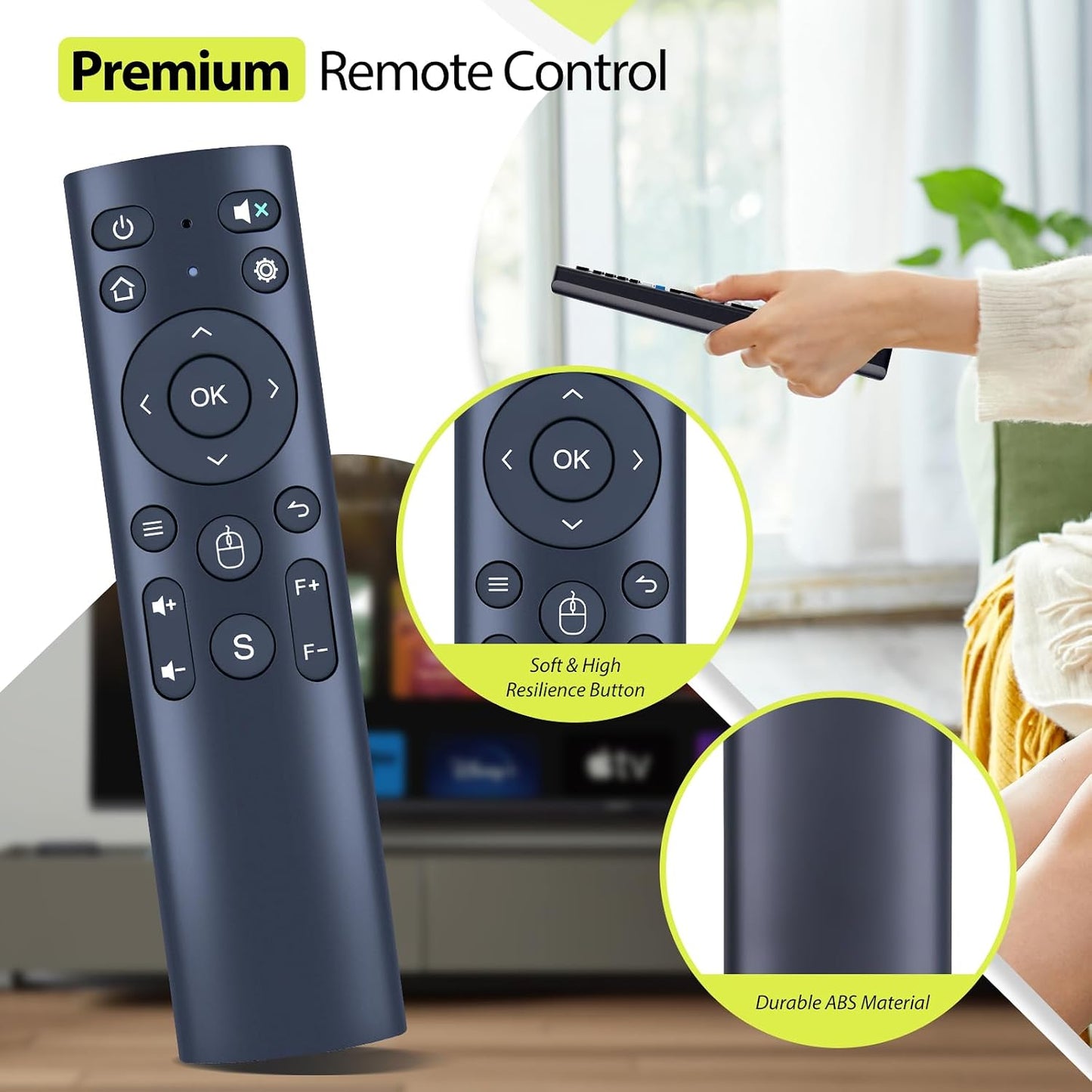 RYQIF X6 P63 Replacement Remote Control Fits TOPTRO Projector, WiMiUS Projector