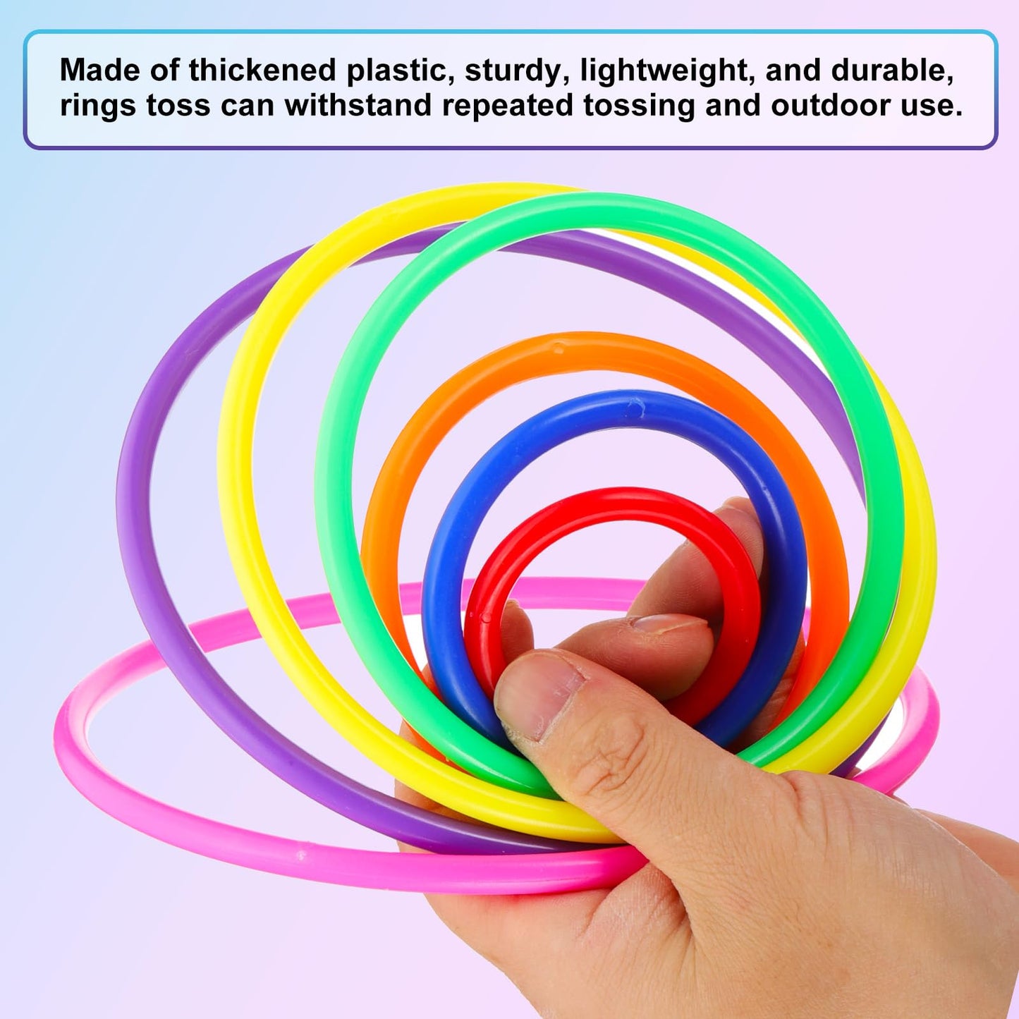PATIKIL Plastic Toss Ring 4 Sizes, 40 Pack Sports Rings Toss Game Speed and Agility Practice Rings for Carnival Outdoor Games Supplies Bean Bags Throwing, Red/Blue