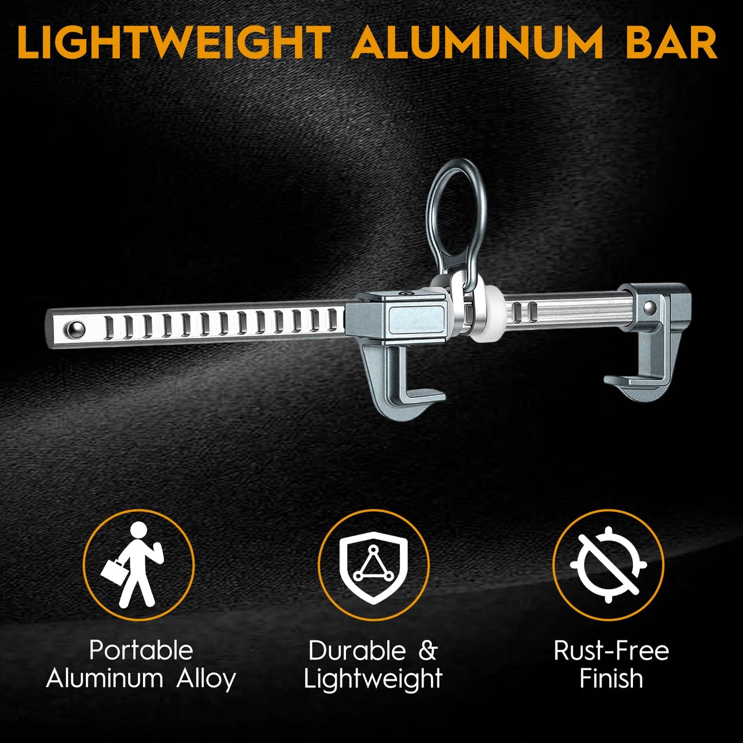 Portable Aluminum Horizontal Sliding Beam Anchor - Adjustable to Fit I or H Fall Protection Beam Anchor with Flange Widths 2.9" to 14" - Easy Installation, Meets or Exceeds ANSI & OSHA