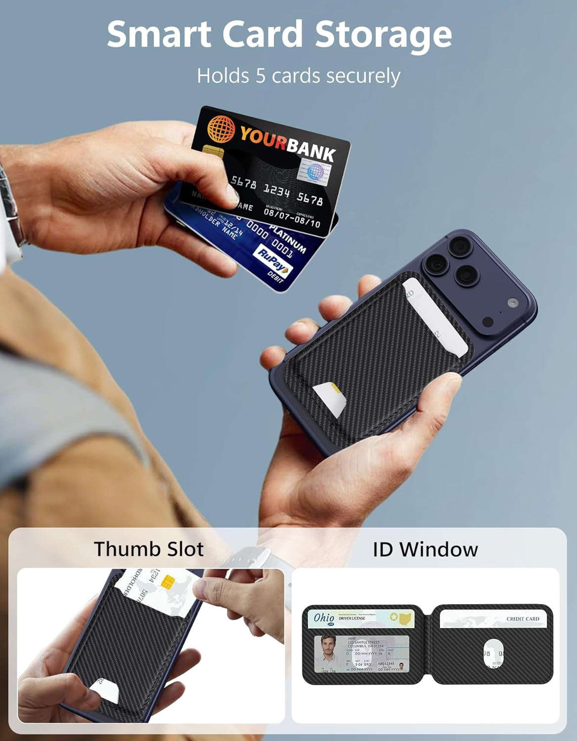 17/16/15/14/13/12 5 TopMade for Magsafe Wallet, Magnetic Card Holder for iPhone Series, Strongest Magnetic Phone Wallet