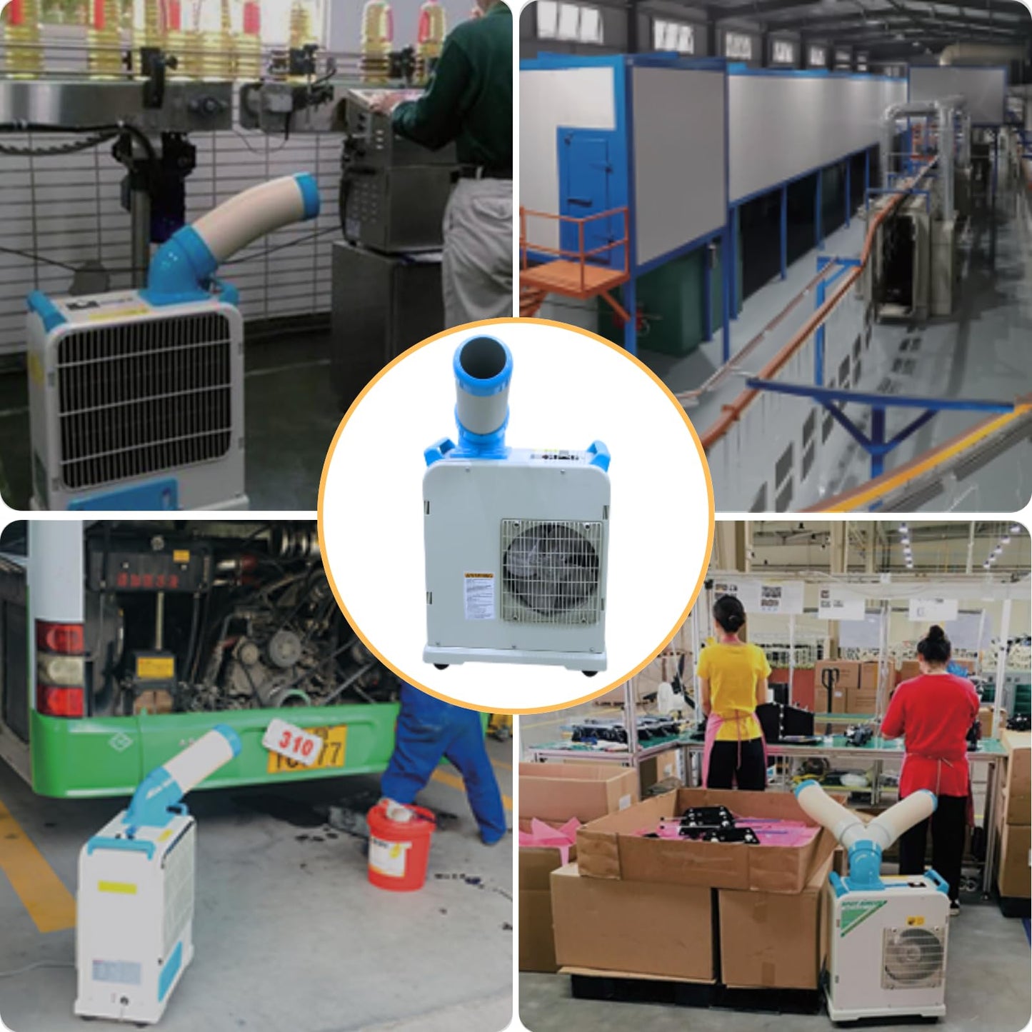 Amarite Industrial Spot Air Conditioner – 6000 BTU Portable Air Cooler with R32 Refrigerant, Mobile Spot Cooler for Indoor/Outdoor Use
