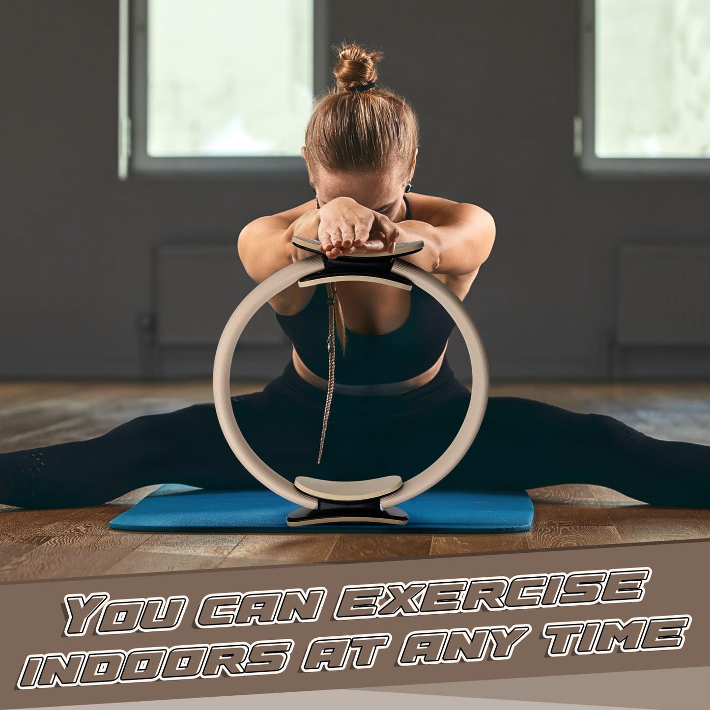 Syhood Pilates Ring 11. 81 Inch Pilates Circle Yoga Ring Magic Lightweight Flexible Workout Equipment for Fitness Physical Therapy Resistance Exercise Arms Legs(Beige,6 Pcs)