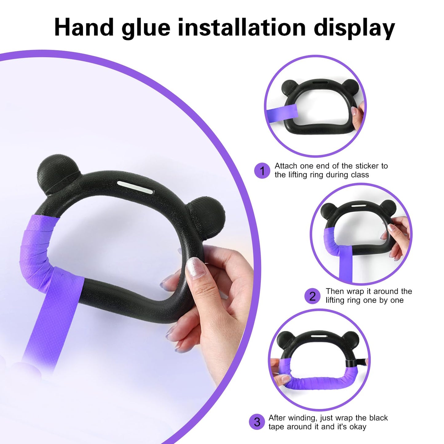 HaeNayc Gymnastics Rings, Home Gym Equipment, Adjustable Strap Strength Training Rings, Pulling Rings for Physical Training (Purple)