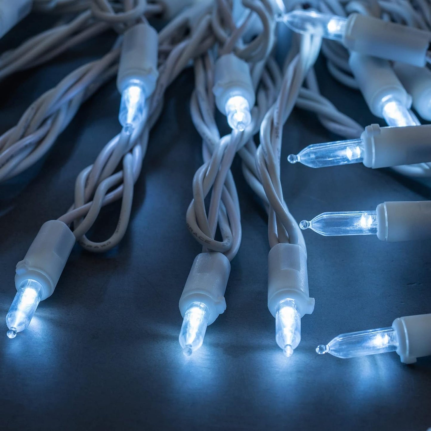 YULETIME Cool White LED Christmas Lights - 33 ft, 100 Count, UL Certified Holiday String Light Set