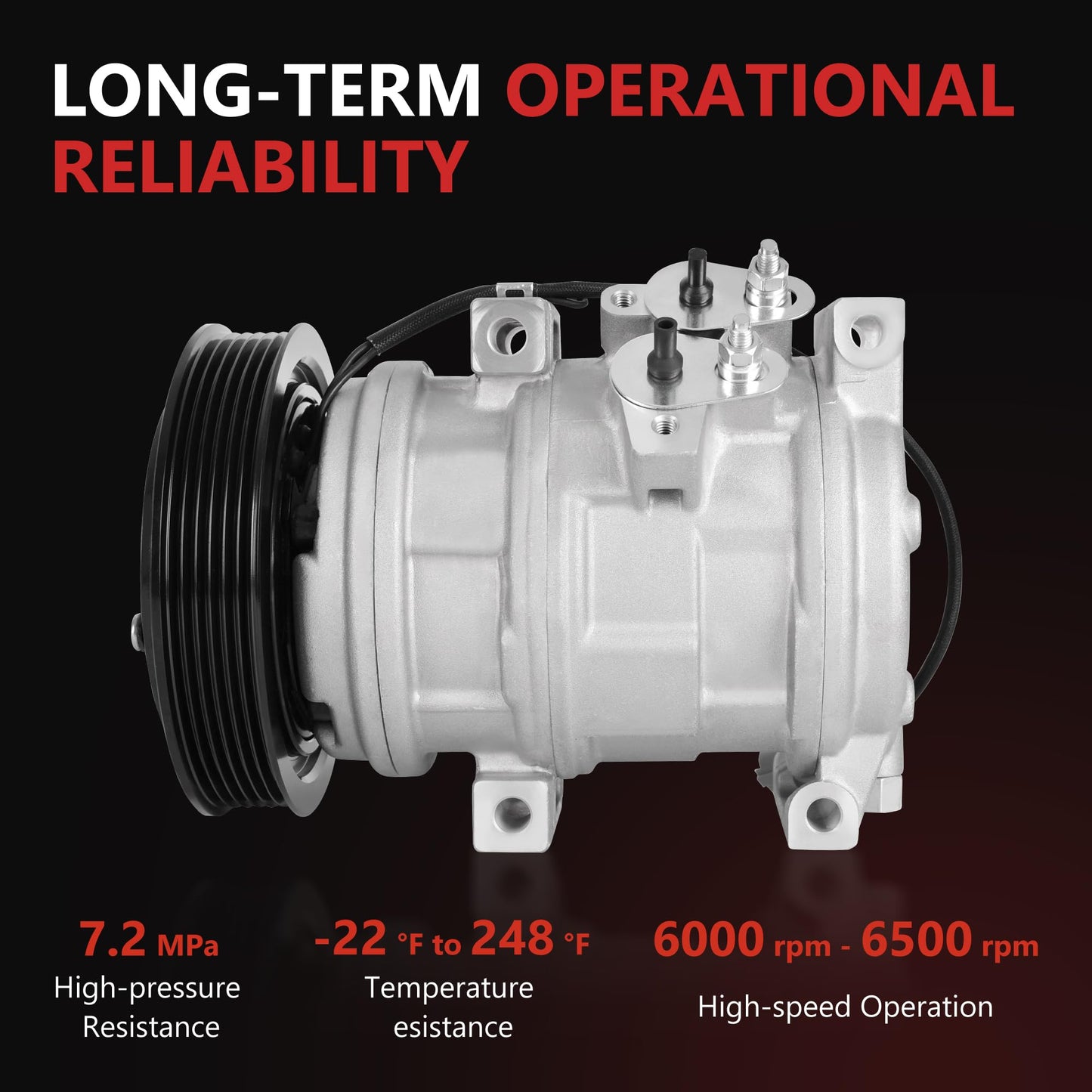 New Air Conditioner AC Compressor with Clutch Fit for 2005-2008 Honda Pilot, 2003-2007 Accord 3.0L, 2005-2007 Odyssey, 2006 Ridgeline, 2003-2006 Acura MDX 3.5L, 2004-2008 Acura TL 3.2L/3.5L #CO 10736C