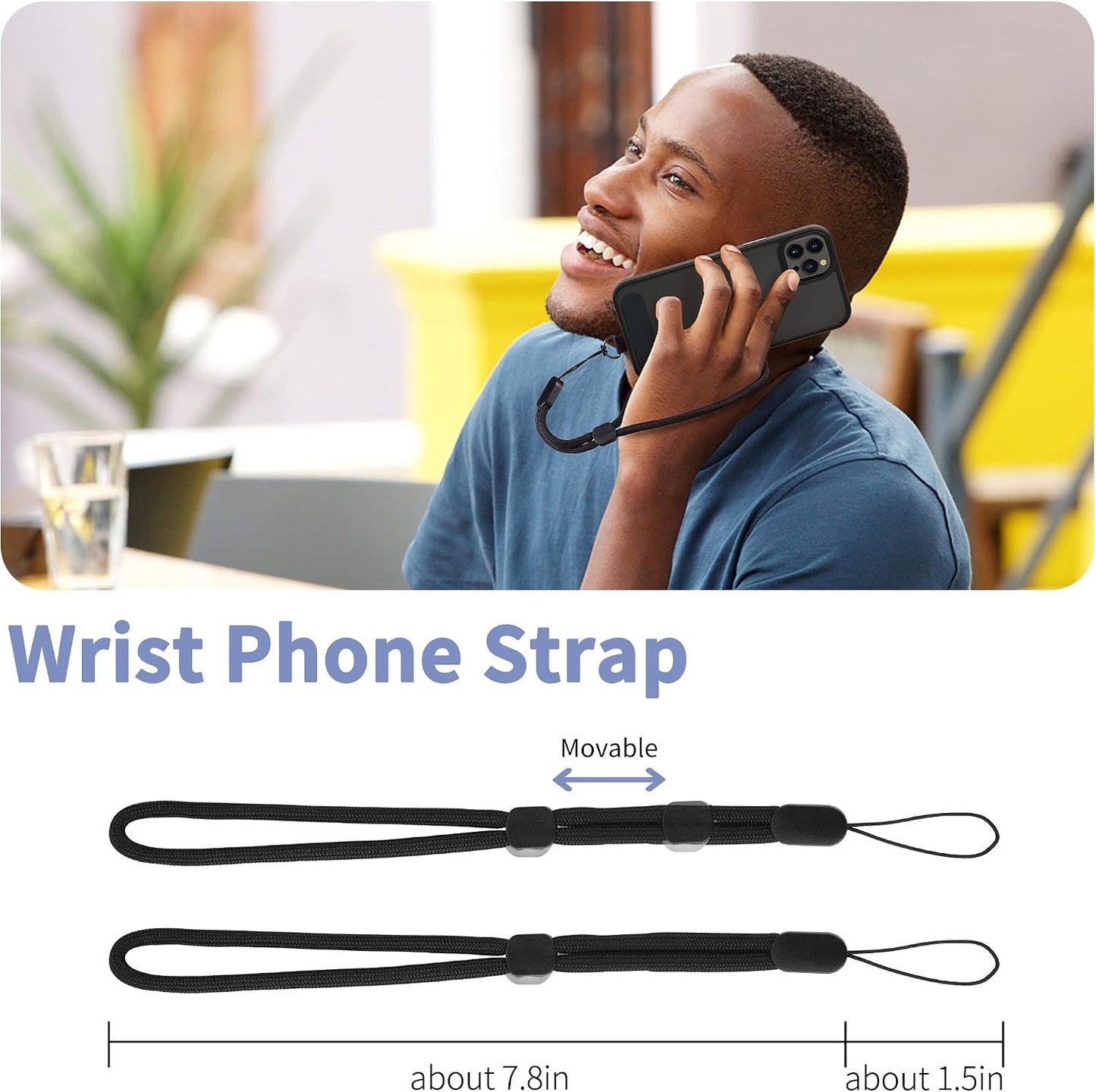 2 Pcs-1 Strap,1 2 CACOE Cell Phone Lanyard Pcs Adjustable Neck Pcs Wrist Strap, Pcs Pads, Universal Crossbody