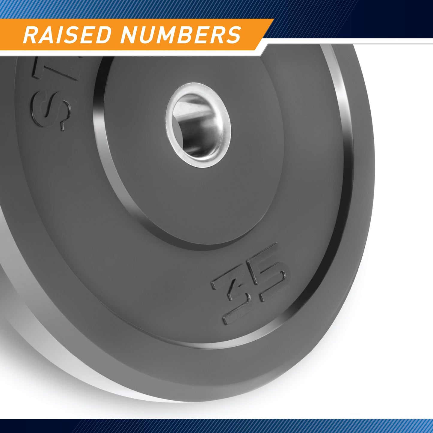 Steelbody Olympic Rubber Bumper Weight Plate - 10 lb. / 25 lb. / 35 lb. / 45 lb. Workout Weights, 35-Pound