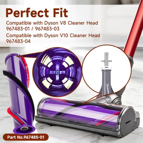 For Dyson V8 Roller Brush Replacement - For Dyson V8 Animal/Motorhead Cordless Vacuum Head Attachments, Part No. 967485-01