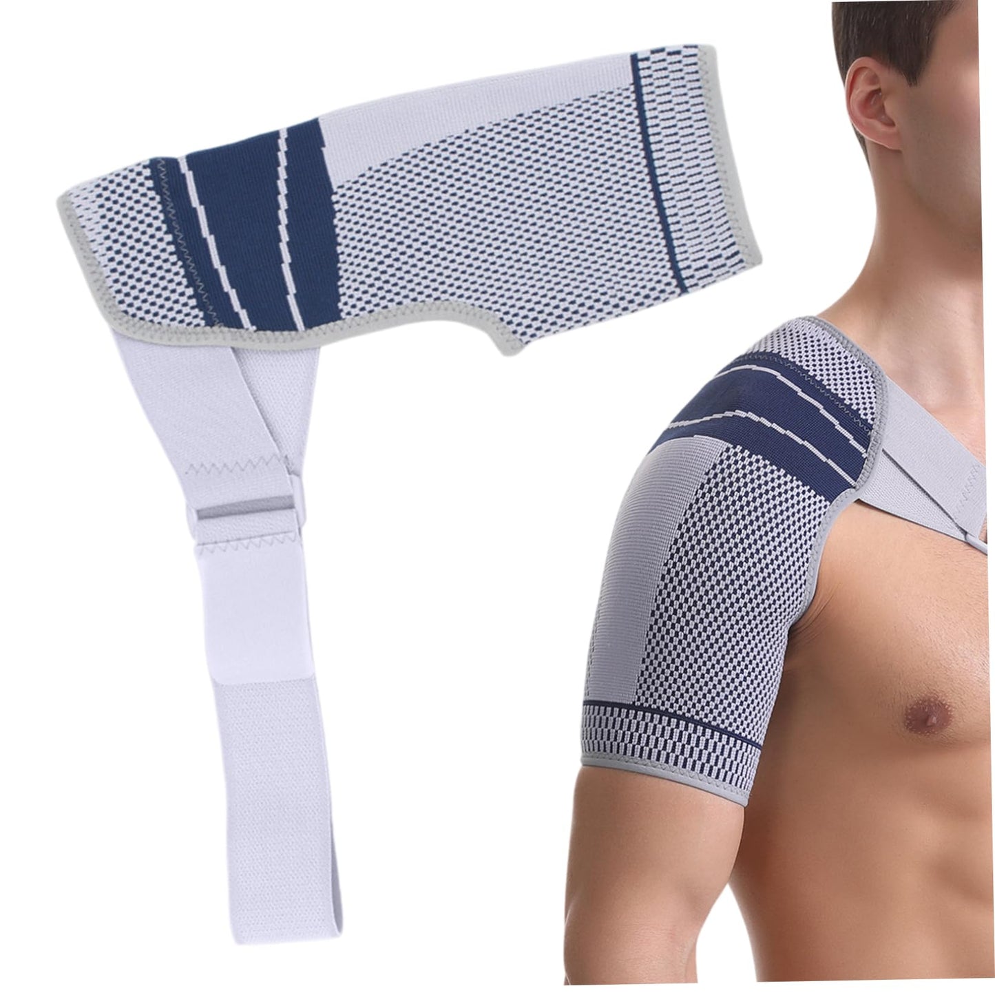 NASSMOSSE Shoulder Brace for Men Women, Adjustable Breathable Shoulder Compression Sleeve for Torn Rotator Cuff Pain Relief, Strains Dislocation L/XL