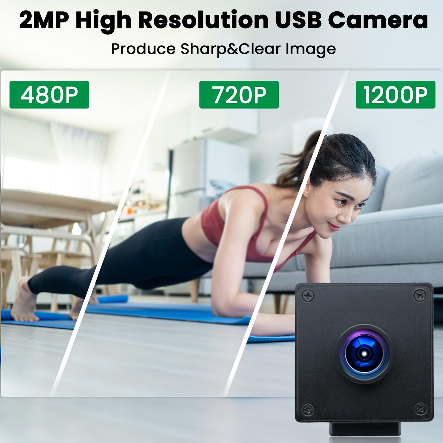 ELP Global Shutter USB Wide Angle Webcam for Computer 1080P 90fps Lightburn Camera for Laser Engraver USB2.0 PC High Frame Security Camera for Raspberry Pi (110 Low Distortion Lens)