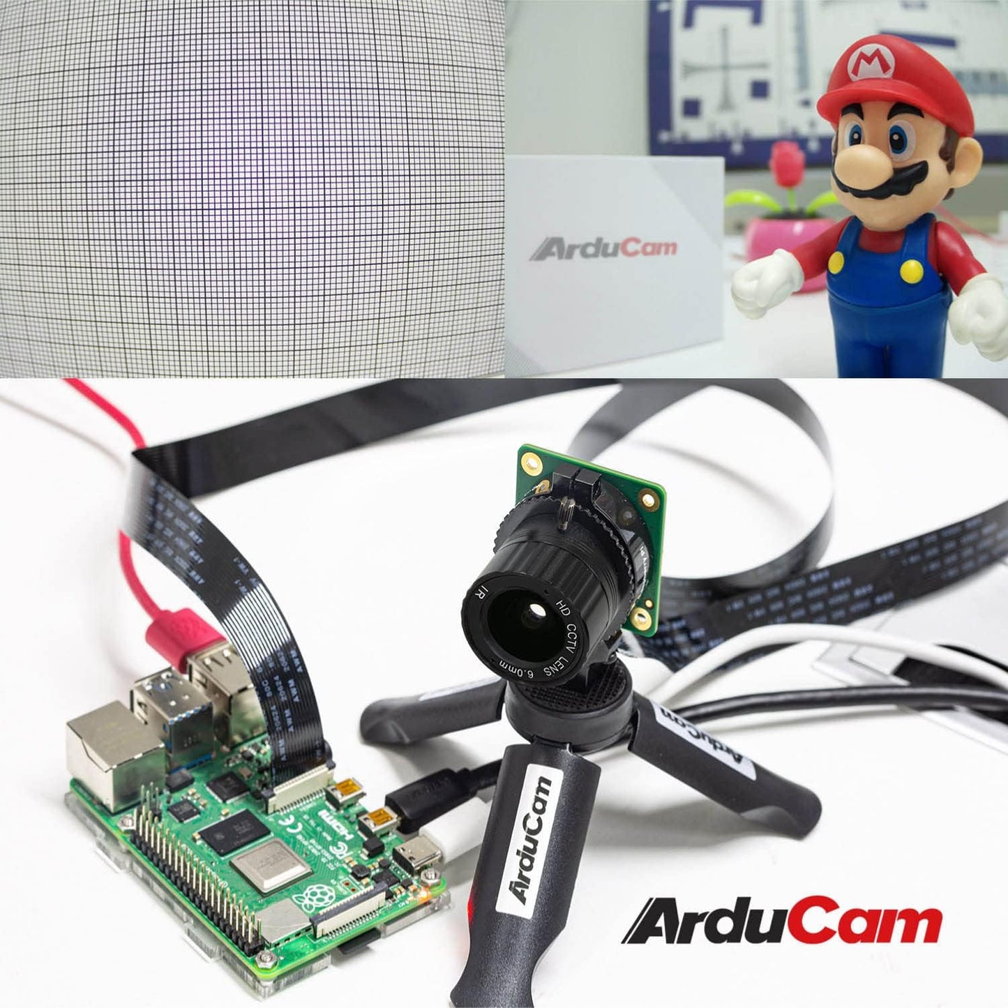 Arducam 6mm Lens for Raspberry Pi HQ Camera, Wide Angle CS-Mount Lens, Focal Length with Manual Focus