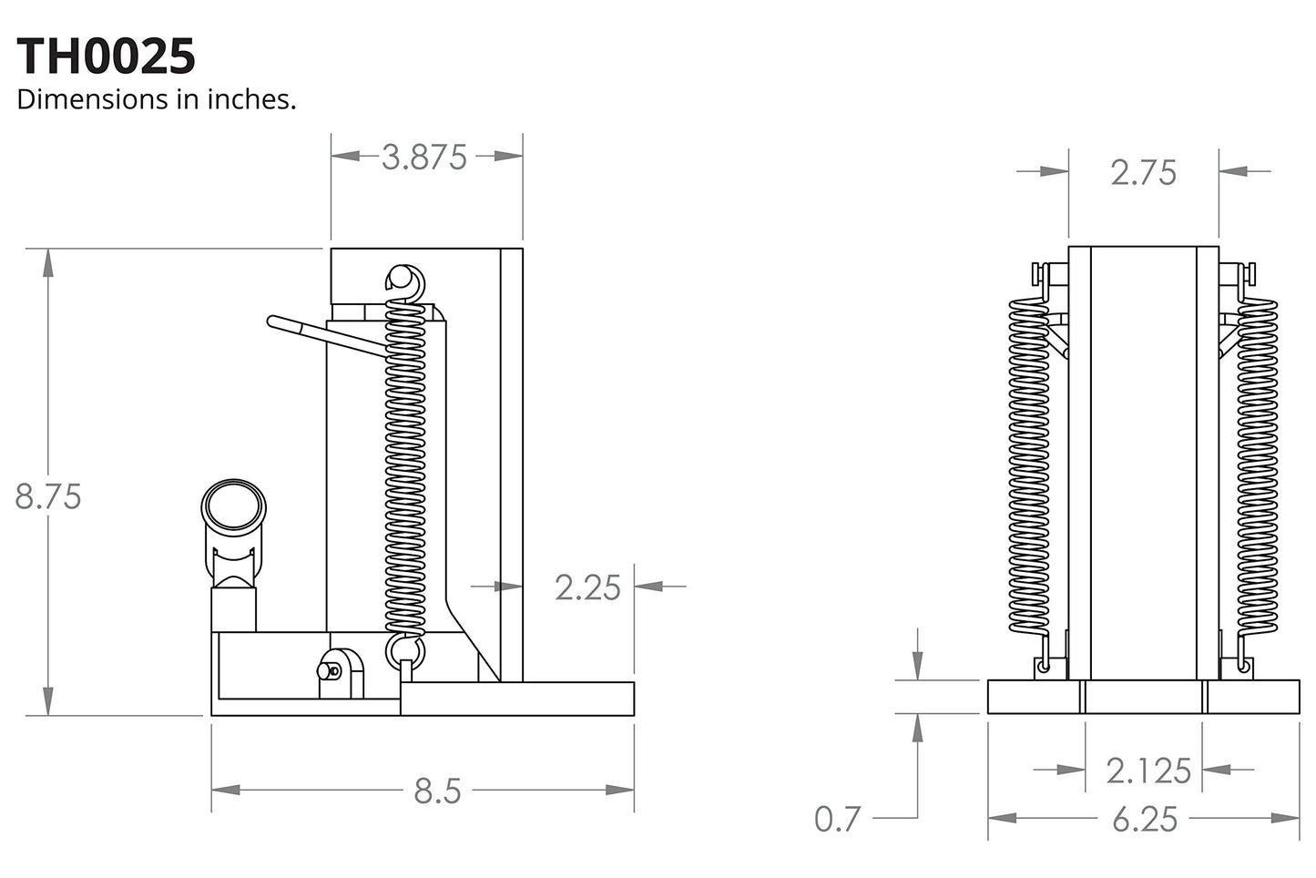 TEMCo Hydraulic Container/Machine Toe Jack (2.5 Ton - 5 Ton) Lift Capacity TH0025