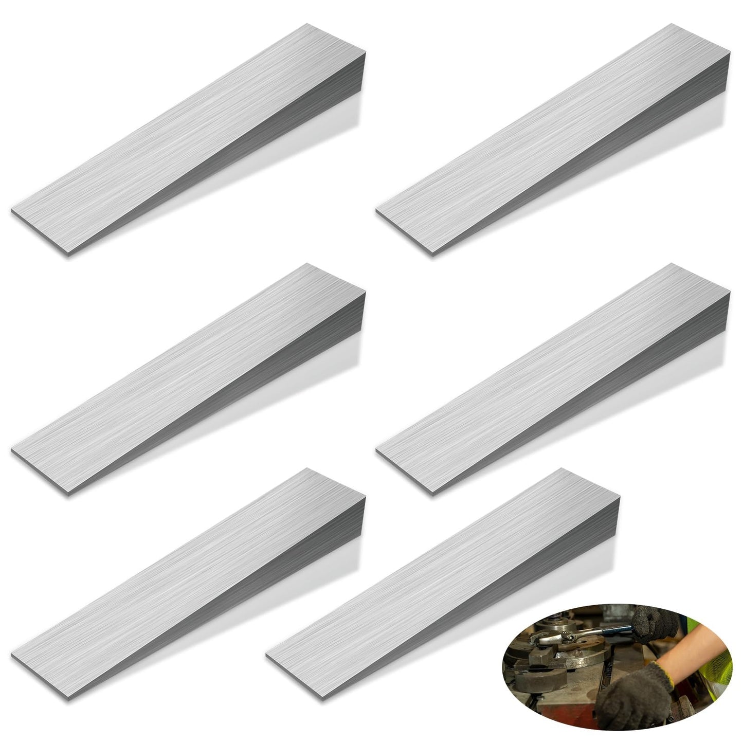 6Pcs Flange Wedge Stainless Steel Beveled Washers Right Angle Wedges Corrosion Resistant Spreading Flanges Triangle Tool Welding Underpinning Wedge Metal Shims for Lathe Machine Equipment,18x32x152mm