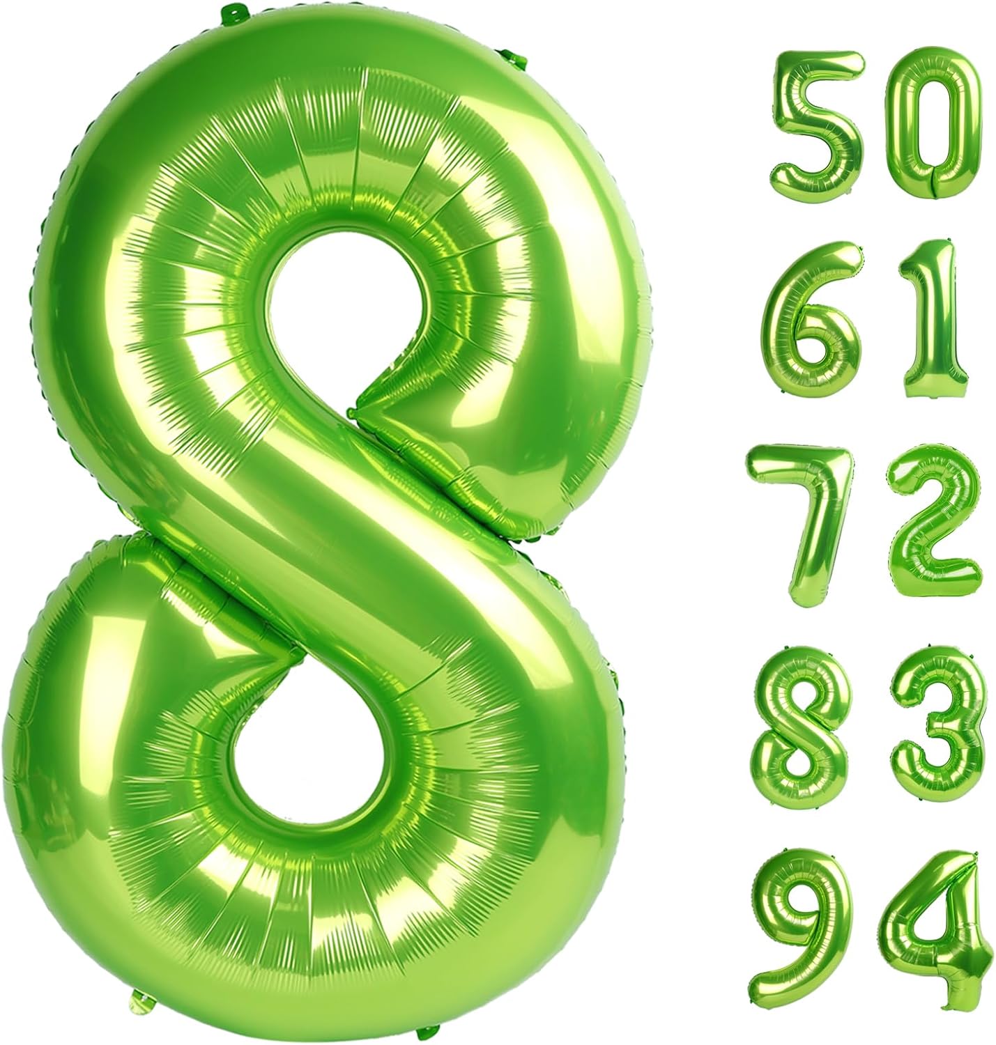 Skiennix Number 8 Balloon - 40 Inch Light Green Birthday Decoration for Girls | Party Supplies