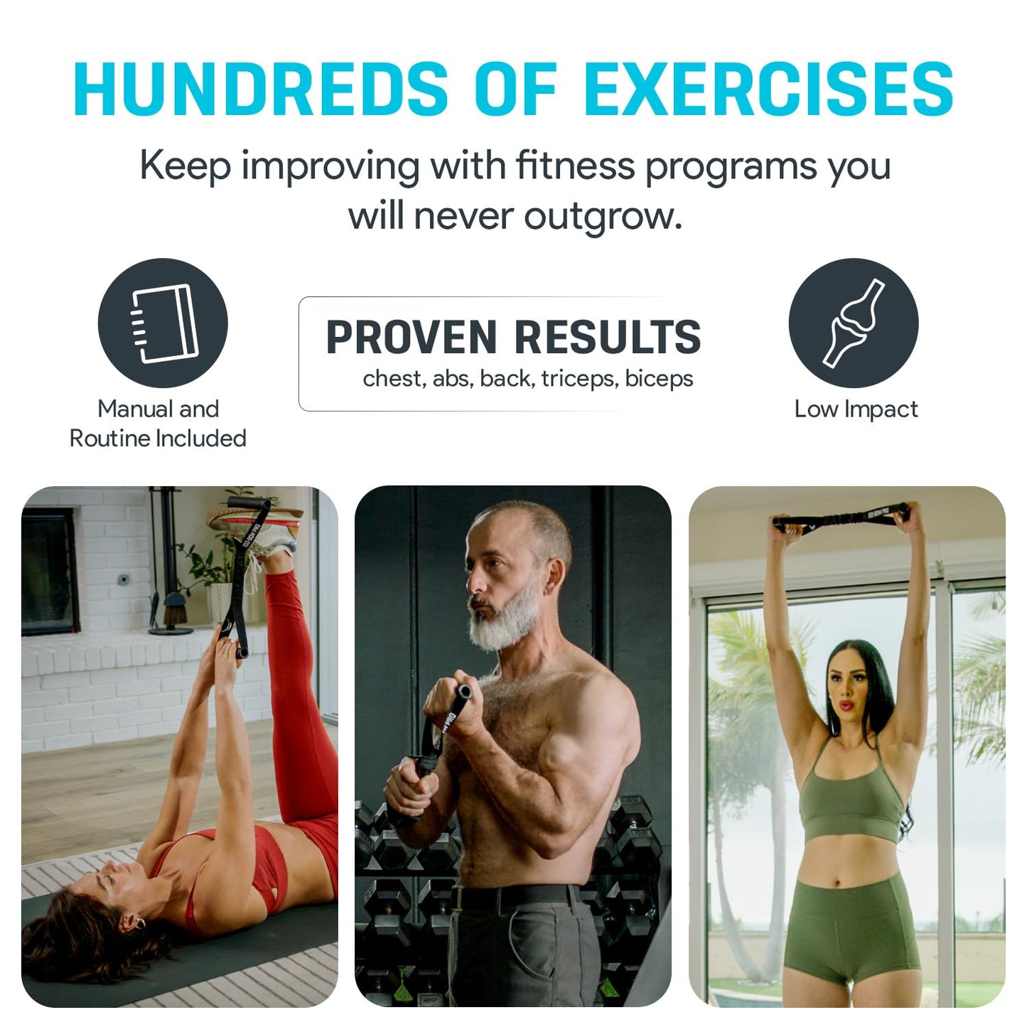 Bullworker Iso-Bow Pro Pair - Isometric Exercise Equipment: Self Resistance Portable Exercise & Stretching Straps with Handles - Yoga, Pilates, Mobility & Strength Training