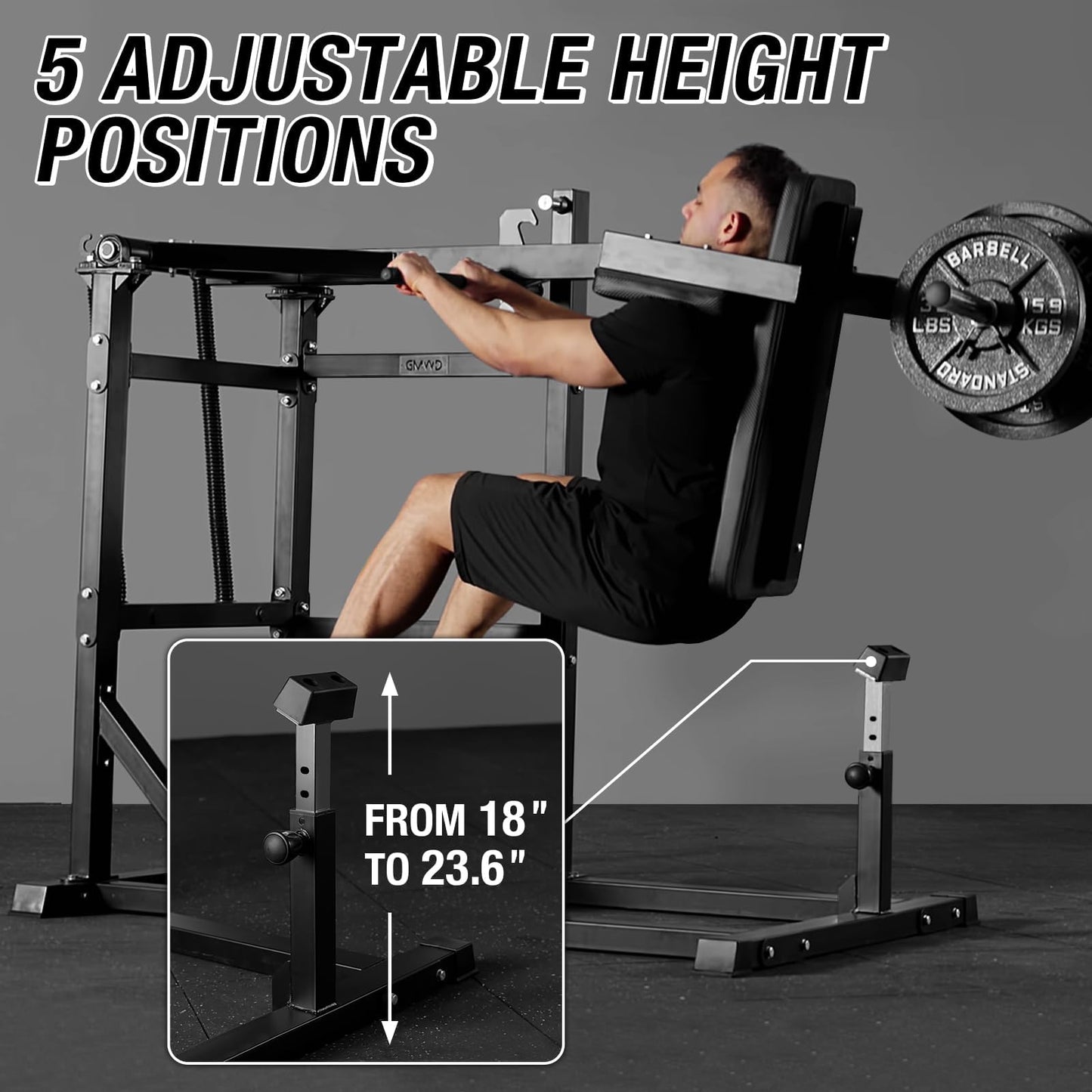GMWD Pendulum Squat Machine, Plate Loaded Hack Squat Machine, Lower Body Strength Training, Leverage Squat Machine Home Gym