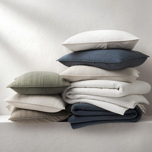 EVERGRACEHOME 100% Cotton Modern Lines Quilt Set King Size, Pre-Washed Soft Striped Coverlet Bedspread, 3 Piece Lightweight Bedding Set for All Season, with 2 Pillow Shams, Midnight Blue