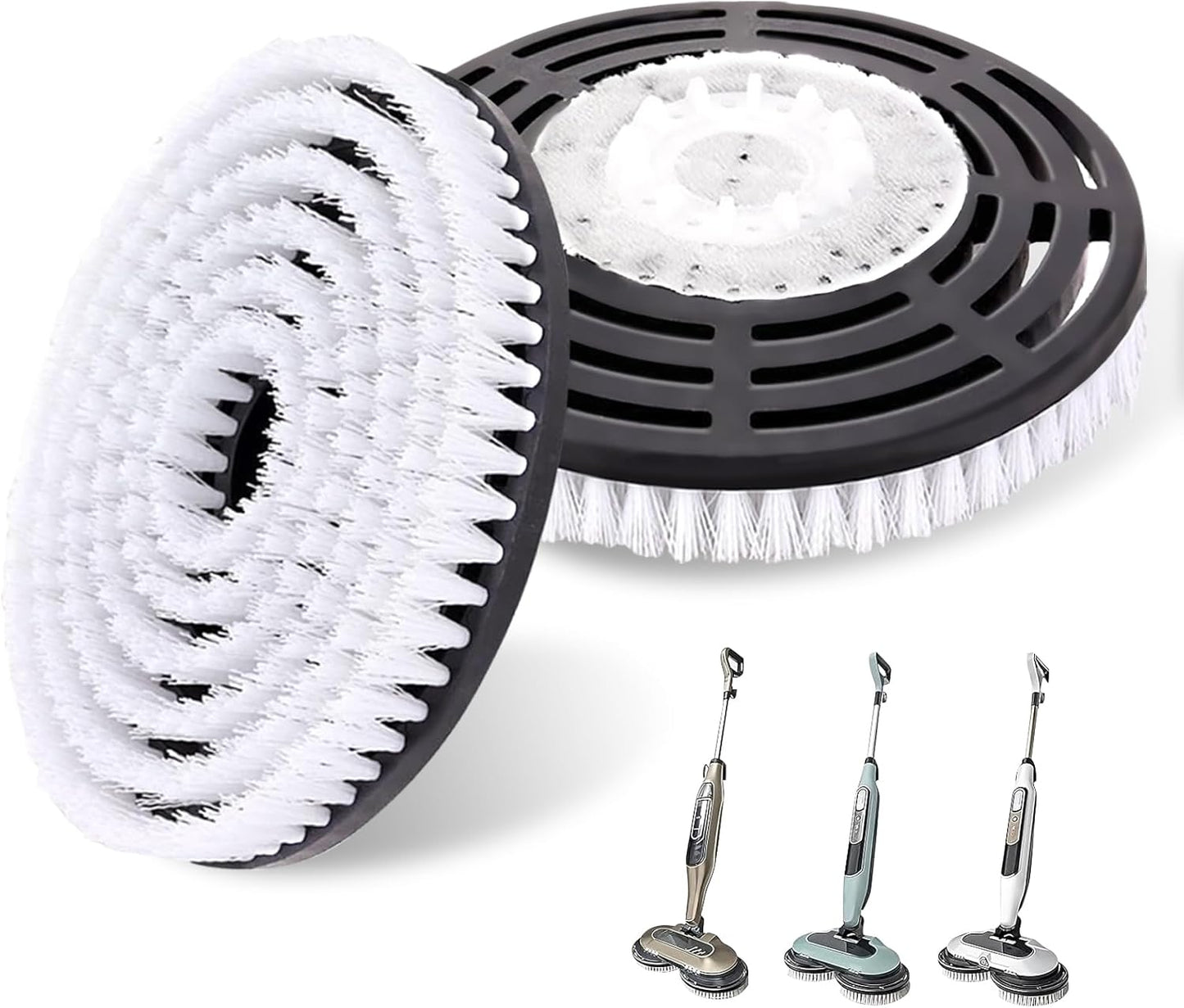Shark Upgraded Steam Mop Pads - Replacement Brush Heads with Scrubbing Bristles | Deep Clean Hardwood & Tile Floors | Compatible with S7000 Series - 2 Pack