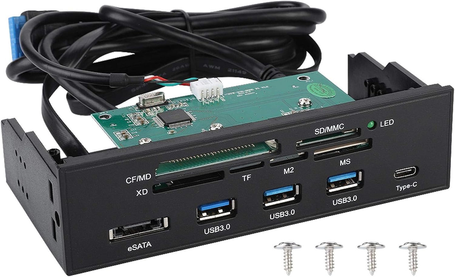 ciciglow 5.25inches 3.0 3.1 M2, 64G Internal Card Reader, USB Interface Multifunction Internal Card Reader Dashboard PC