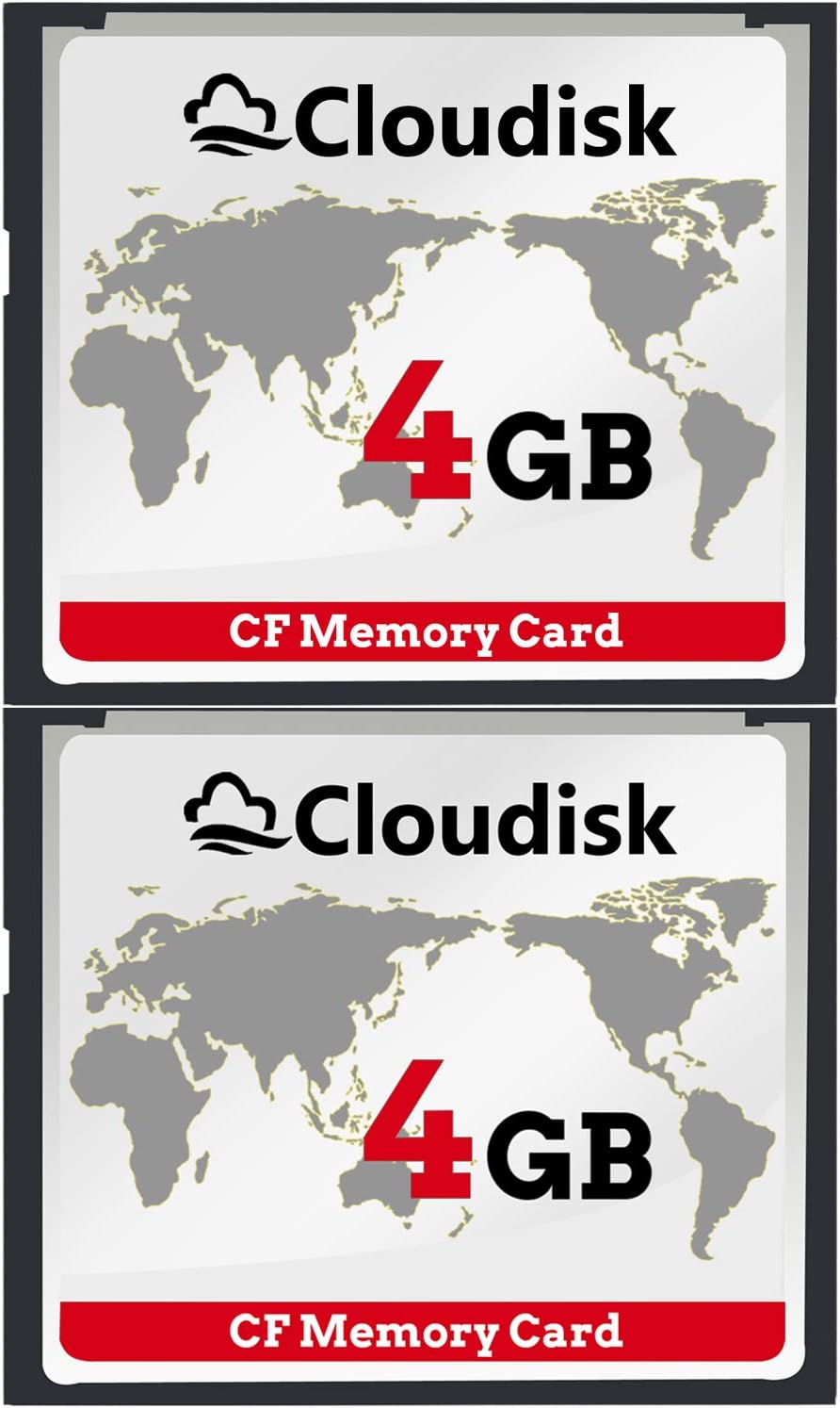 Cloudisk Pack 2 4GB 2.0 (4 of Compact Flash Card CF Card Performance for Vintage Digital Camera and Industry Equipment