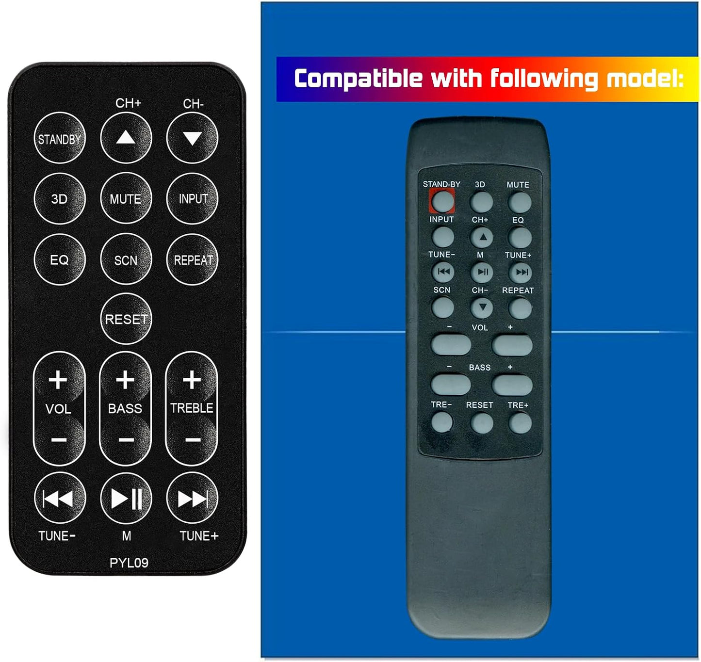 XINJISHIMIN PSBV200BT Replacement Remote Control for Pyle Soundbar TV Speaker (with Mounting Bracket)
