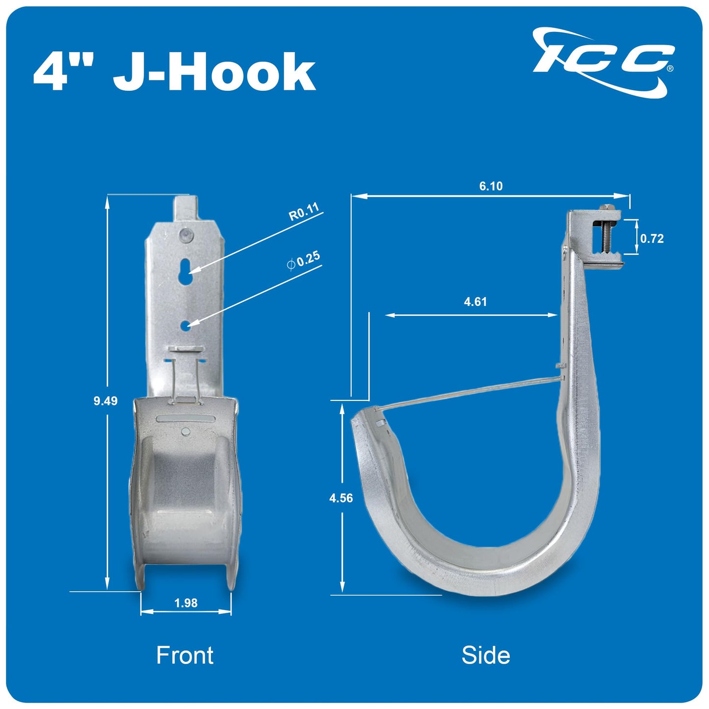 ICC J-Hook in 25 Pack (Beam Clamp, 4 in)