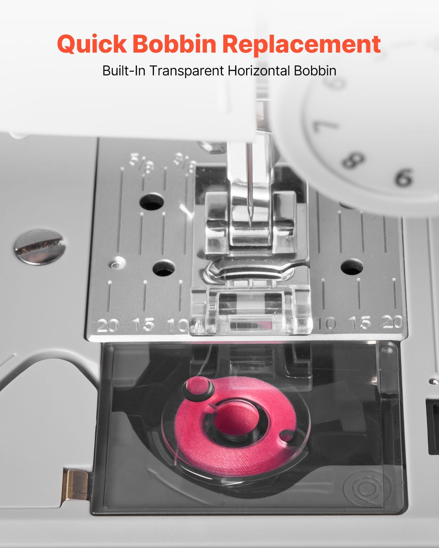 VEVOR Computerized Sewing Machine, 200 Stitch Applications, with LCD Screen, Foot Pedal and LED Light, Heavy-Duty Metal Frame, Digital Sewing Machine with Powerful Motor for Crafts and Mending