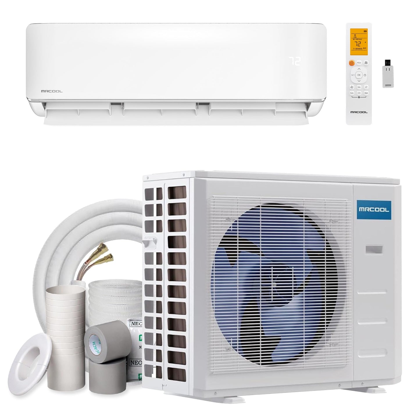 MRCOOL 24000 BTU 230V Ductless Inverter Mini Split Air Conditioner & Heat Pump System, 5th Gen DIY - Wall-Mounted AC Unit w/ Heating and Cooling for Home, Office & Commercial Space