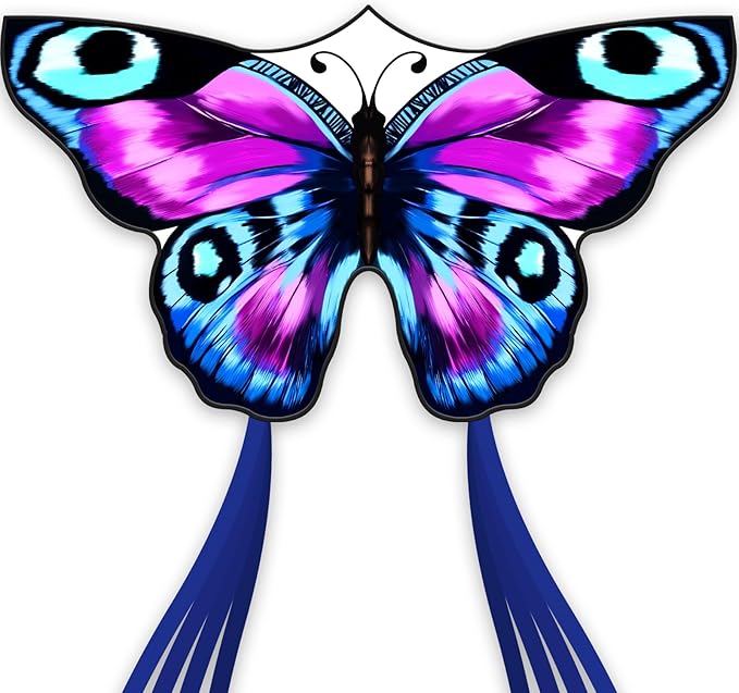 Colorful Butterfly Kite,Easy to Fly Large Outdoor Kite for Kids & Adults, Beach & Park Toys with Durable Nylon, Family Fun Activities
