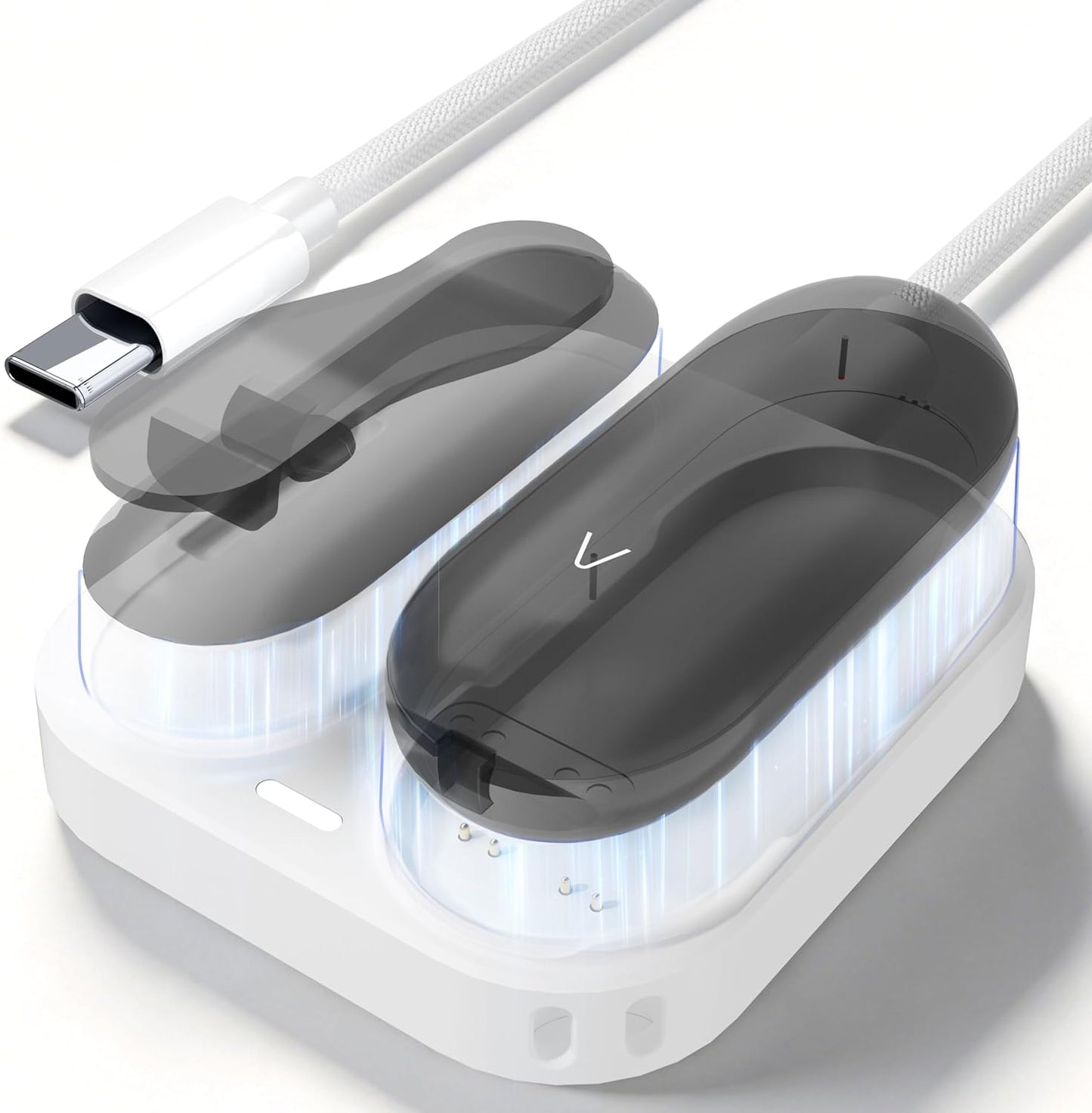 Tedubax 2-in-1 Magnetic Charging Dock for PLAUD NotePin Voice Recorder with USB-C Braided Cable, Fast Charging