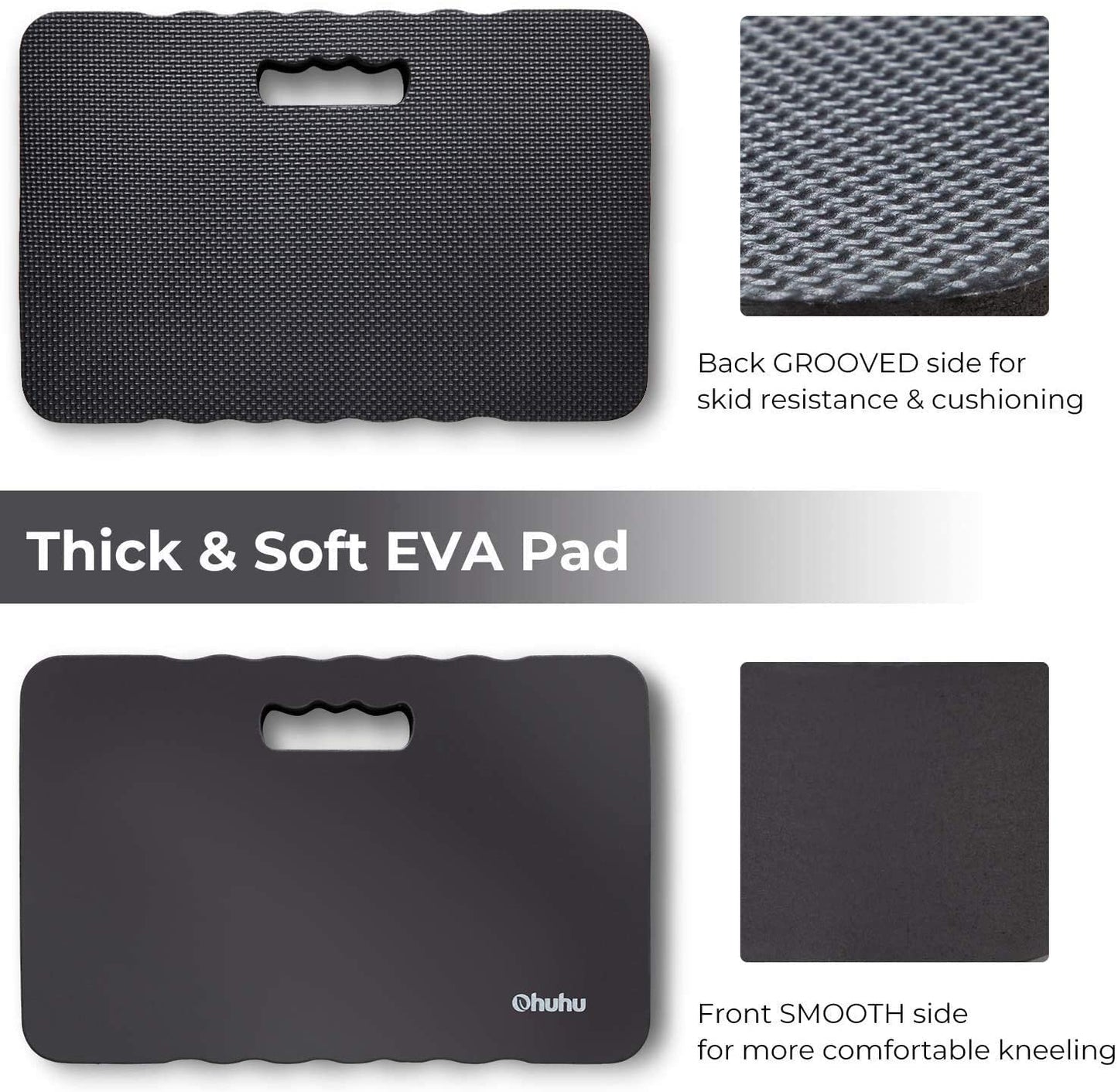 Ohuhu Premium Thick Kneeling Pad, 2-Pack Large Comfortable Gardening Knee Mat with 2 Different Surfaces, Extra Thick Knee Cushion Kneeler for Gardening Work Baby Praying, Gifts for Women Men Seniors