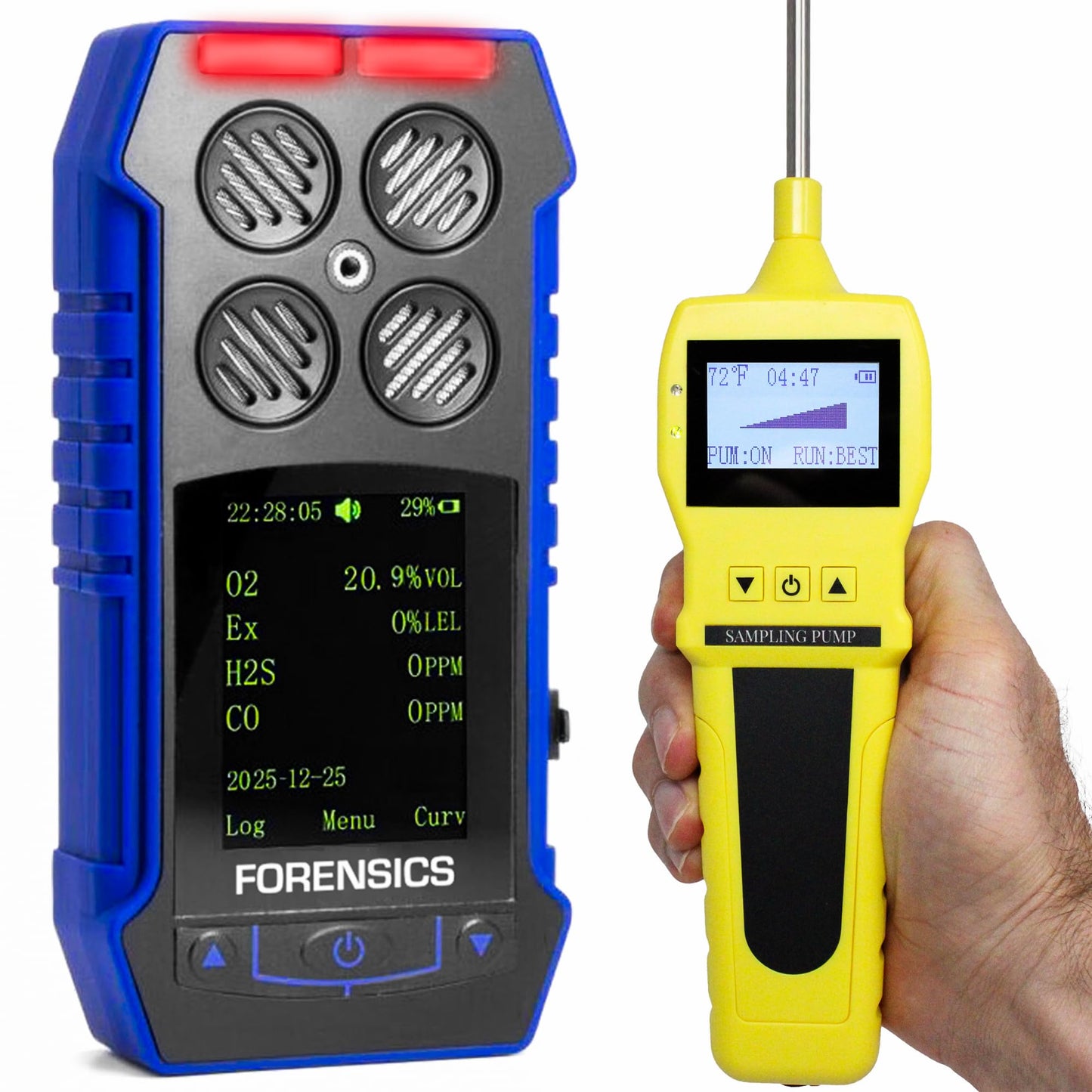 Multigas Detector Analyzer + Pump with Probe | USA NIST Calibration | Confined Space Entry Testing | USB Recharge | 4 Sensors - CO, H2S, O2, EX LEL | 4 Gas Monitor |