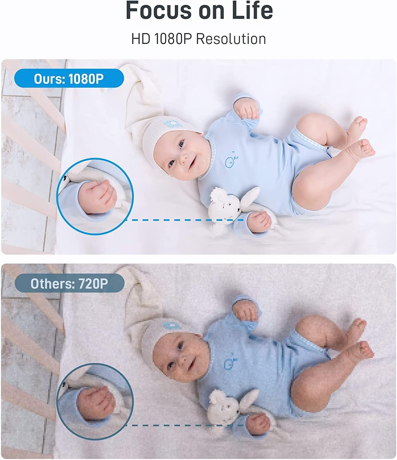 Konnek Stein 1080P (2.4G 360-Degree Security Camera Only), Baby Monitor for Home Security, Smart Home Pet Camera