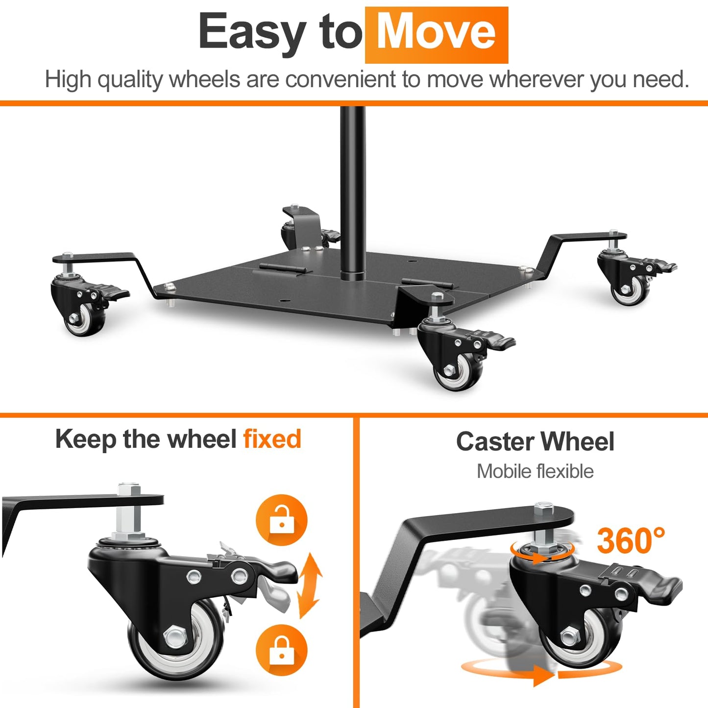EMART Backdrop Stand with Wheels, 8.5x10ft Adjustable Photo Background Holder with Heavy Duty Metal Flat Base, Pipe and Drape Frame for Parties Wedding Photography Decoration