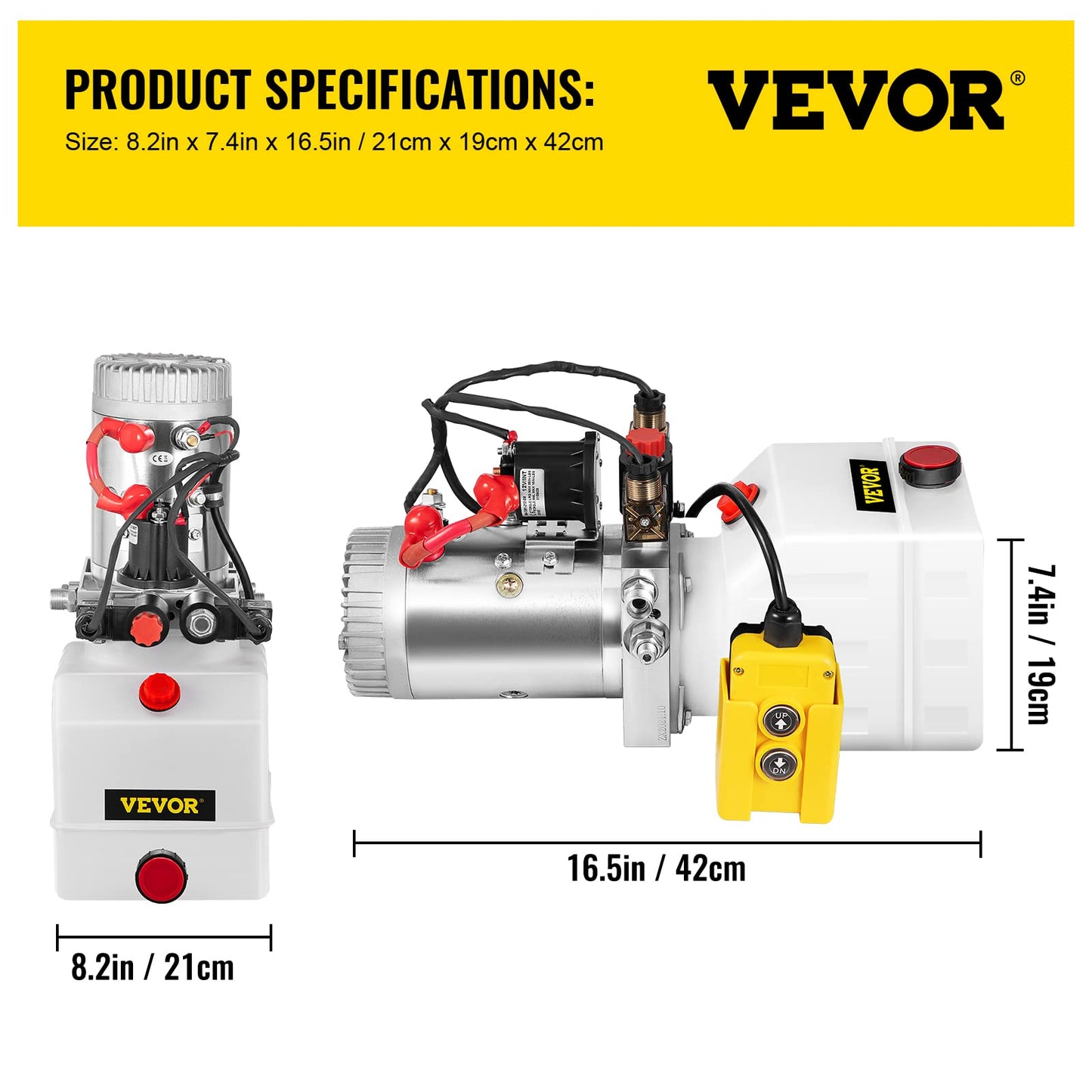 Vevor Hydraulic Pump 3 Quart Hydraulic Power Unit Double Acting Hydraulic Pump for Dump Trailer Car Lifting 12V DC Plastic Oil Reservoir (Plastic, Double Acting) : Industrial & Scientific
