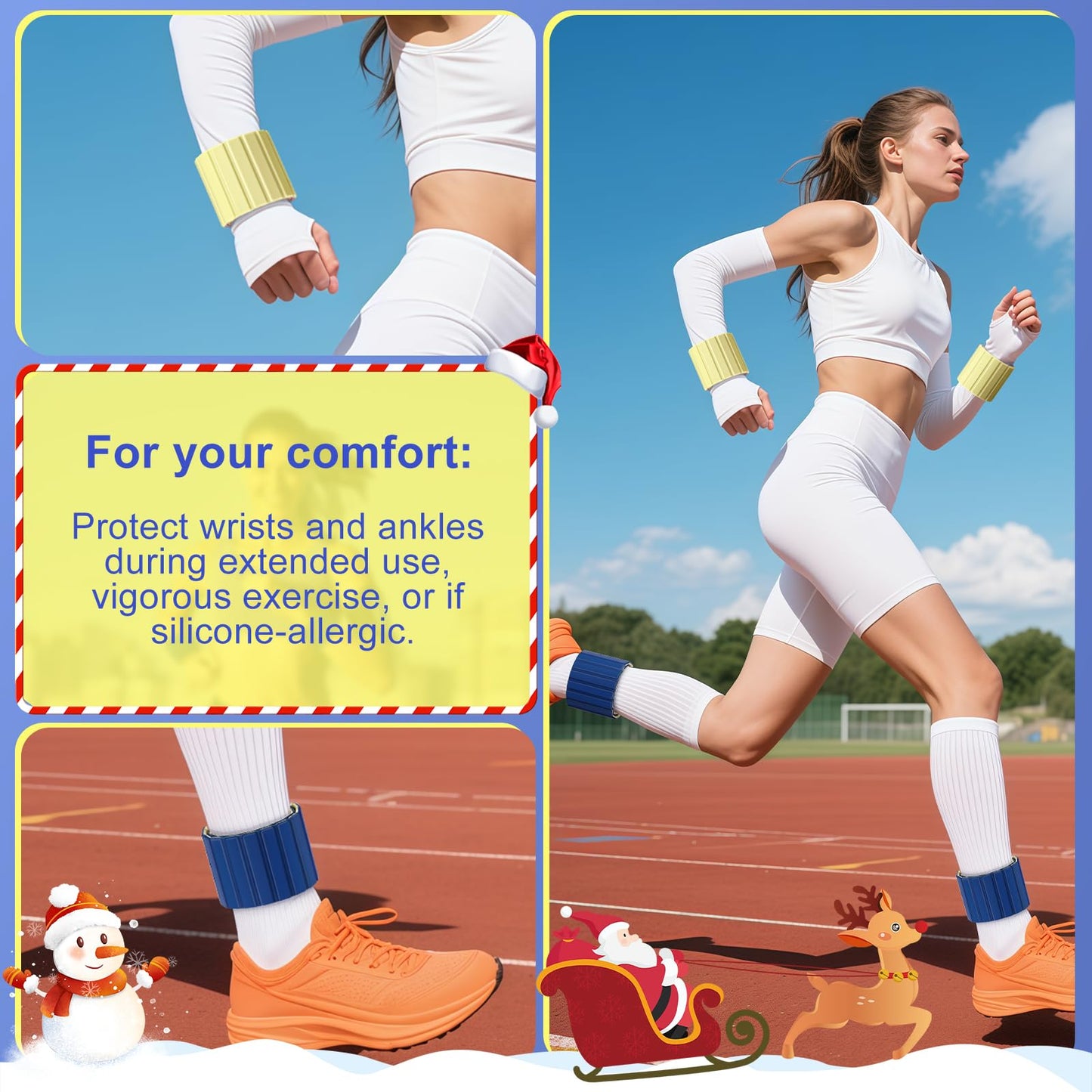 Lxlivn Wrist Weights, Ankle Weights for Women, 2 Pack (2.2LB Each)–Stackable Magnetic, Silicone (Waterproof), Non-Slip, Easy Wear, Adjustable (Men & Women), Ideal for Jogging/Yoga & More, Great Gift